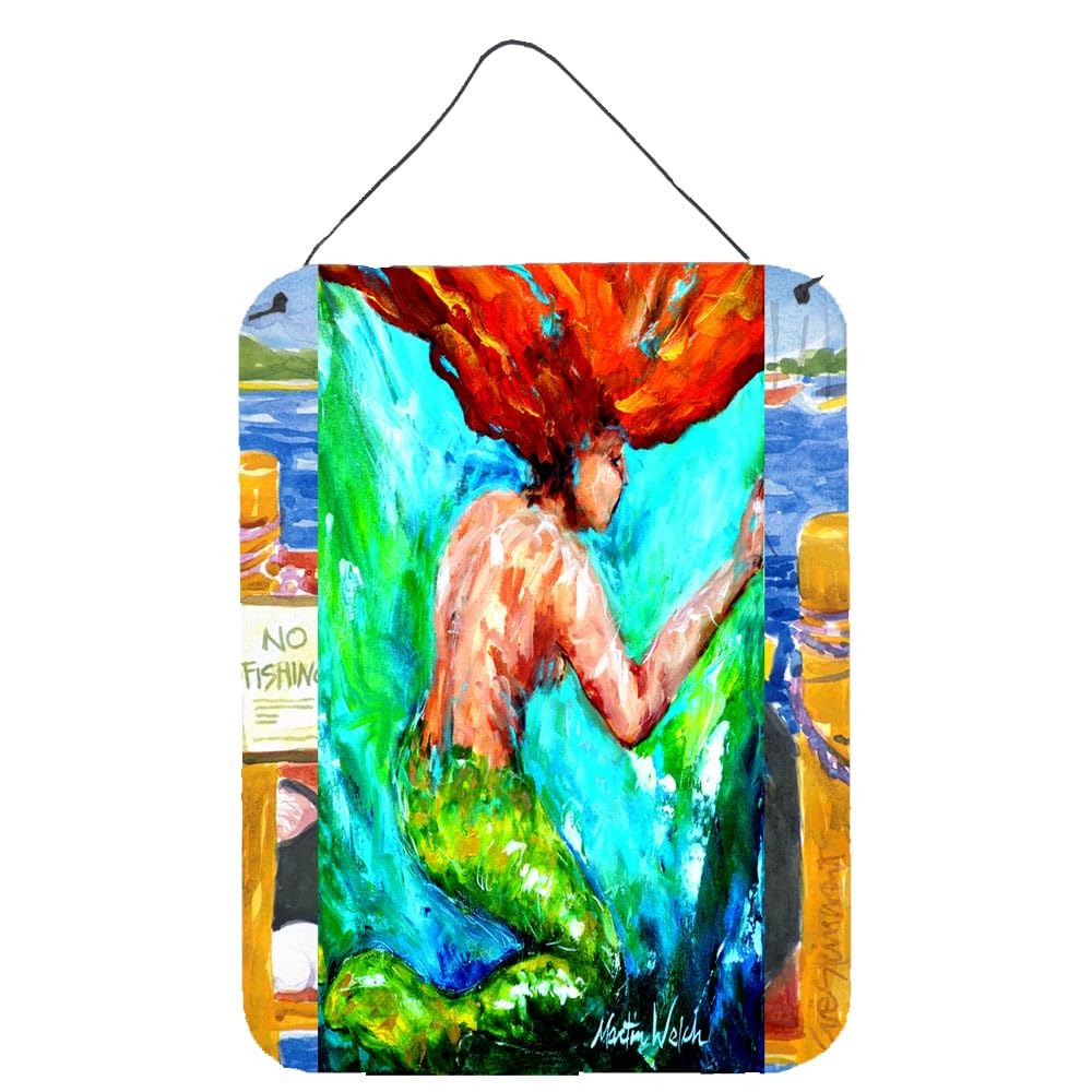 Caroline's Treasures Mermaids Heaven Wall Decor - 12x16 Inch Aluminum Metal Sign for Kitchen, Bar, Bathroom & Front Door - Colorful Home Art Plaque | Perfect for Beach House, Nautical Theme & Gift Giving