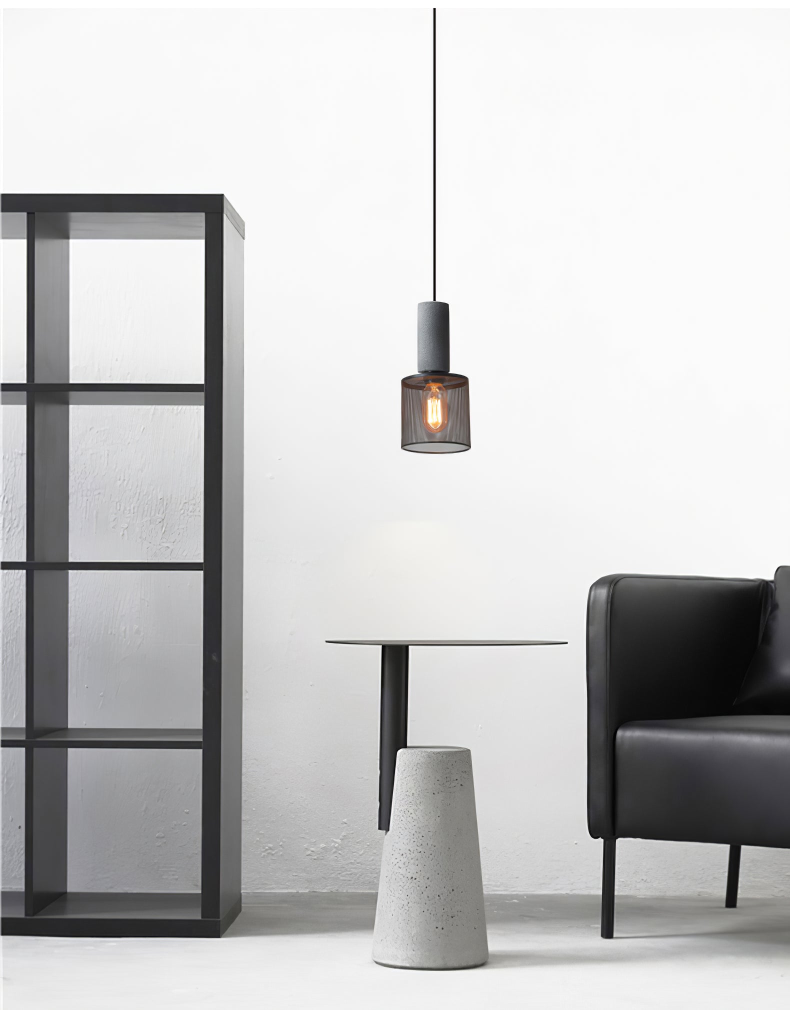 Modern Cement Mesh Pendant Light - Industrial Style Hanging Lamp for Kitchen Island, Dining Room & Bedroom Decor - Dimmable Edison Bulb Compatible