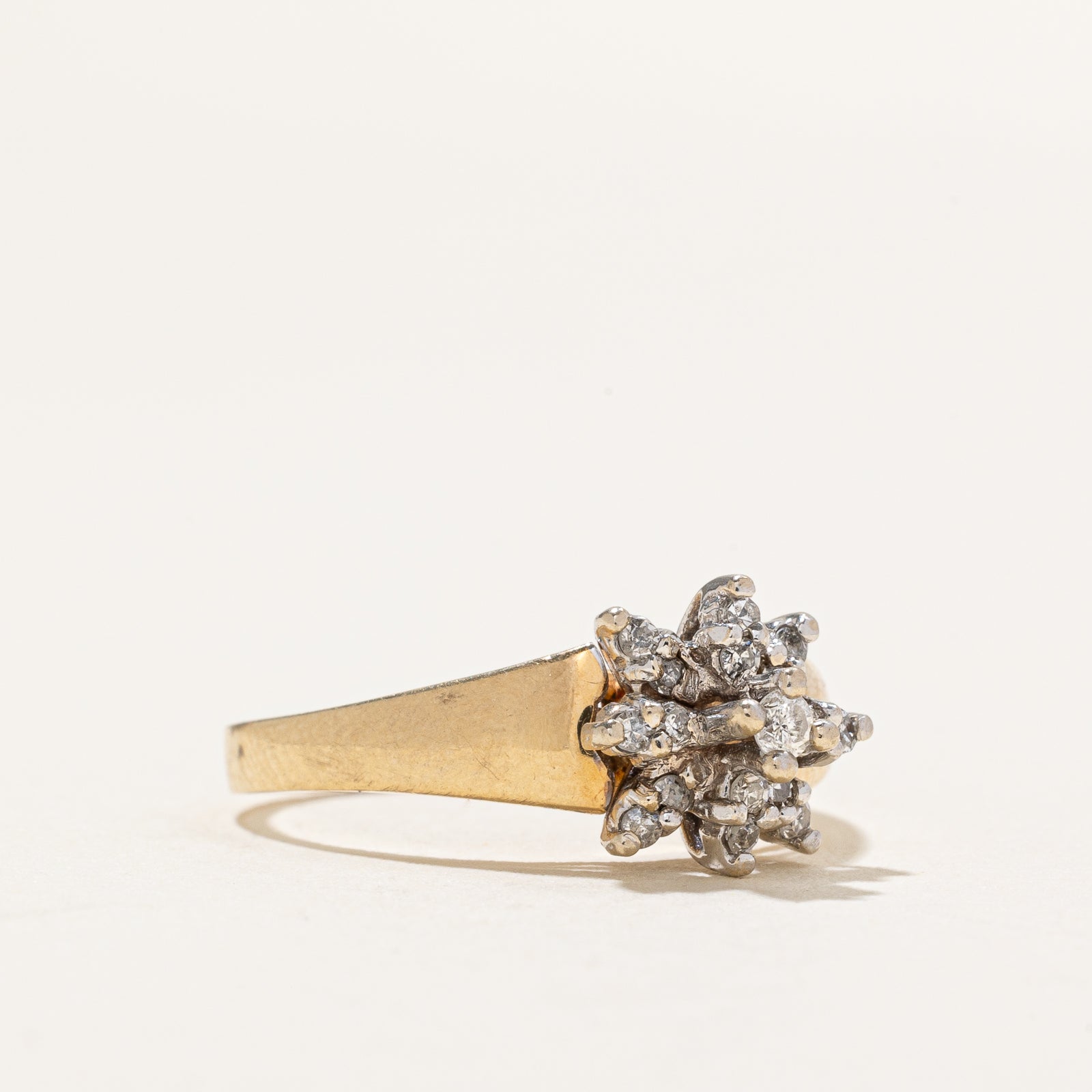 0.15ctw Petal Diamond Ring - Size 6.5 | Elegant Floral Engagement Ring for Women | Perfect for Proposals, Anniversaries & Special Occasions