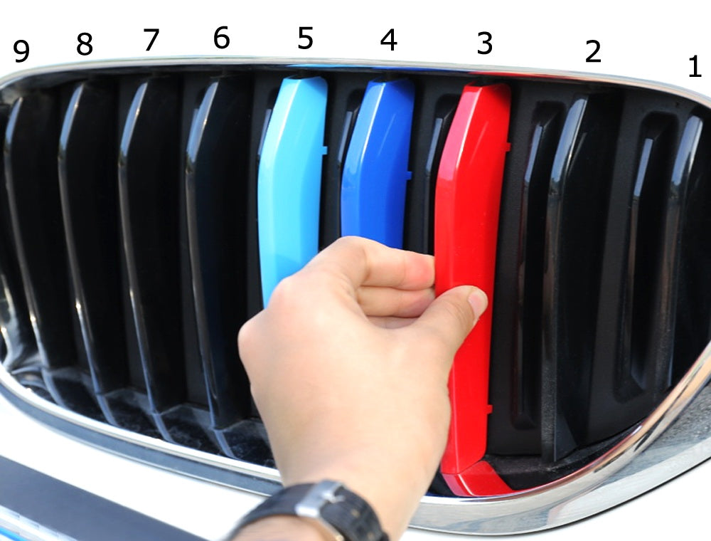BMW G30 G31 5 Series M Style Colored Grille Insert Trims (2017-2020) - 9 Beam Design for Enhanced Style & Performance - Perfect for Car Enthusiasts & Custom Upgrades