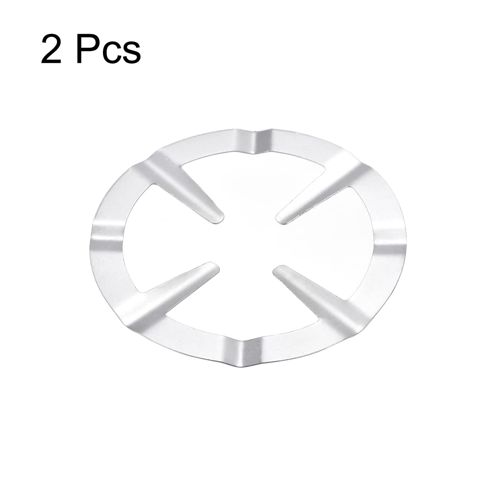Cast Iron Gas Stove Reducer Ring & Coffee Pot Holder - Silver Tone (2-Pack) | Compatible with Stovetop Coffee Makers, Tea Kettles & Small Cookware | Durable Support Stand for Camping, RV & Outdoor Cooking