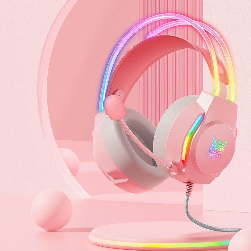 ONIKUMA X26 Gaming Headset with RGB Lights, Noise Cancelling Wired Headphones for PC, PS4, Xbox - Perfect for Competitive Gaming & Late-Night Sessions