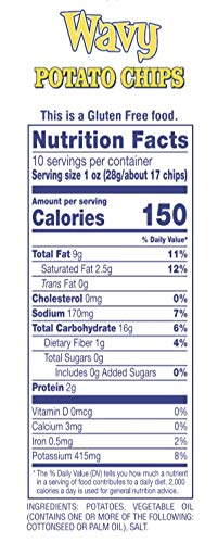 Better Made Wavy Potato Chips - 8 Pack (9 oz Bags) - Crispy, Crunchy, Gluten-Free Snacks Made from Fresh Potatoes - Perfect for Parties, Lunches & Family Gatherings - Family-Owned Brand