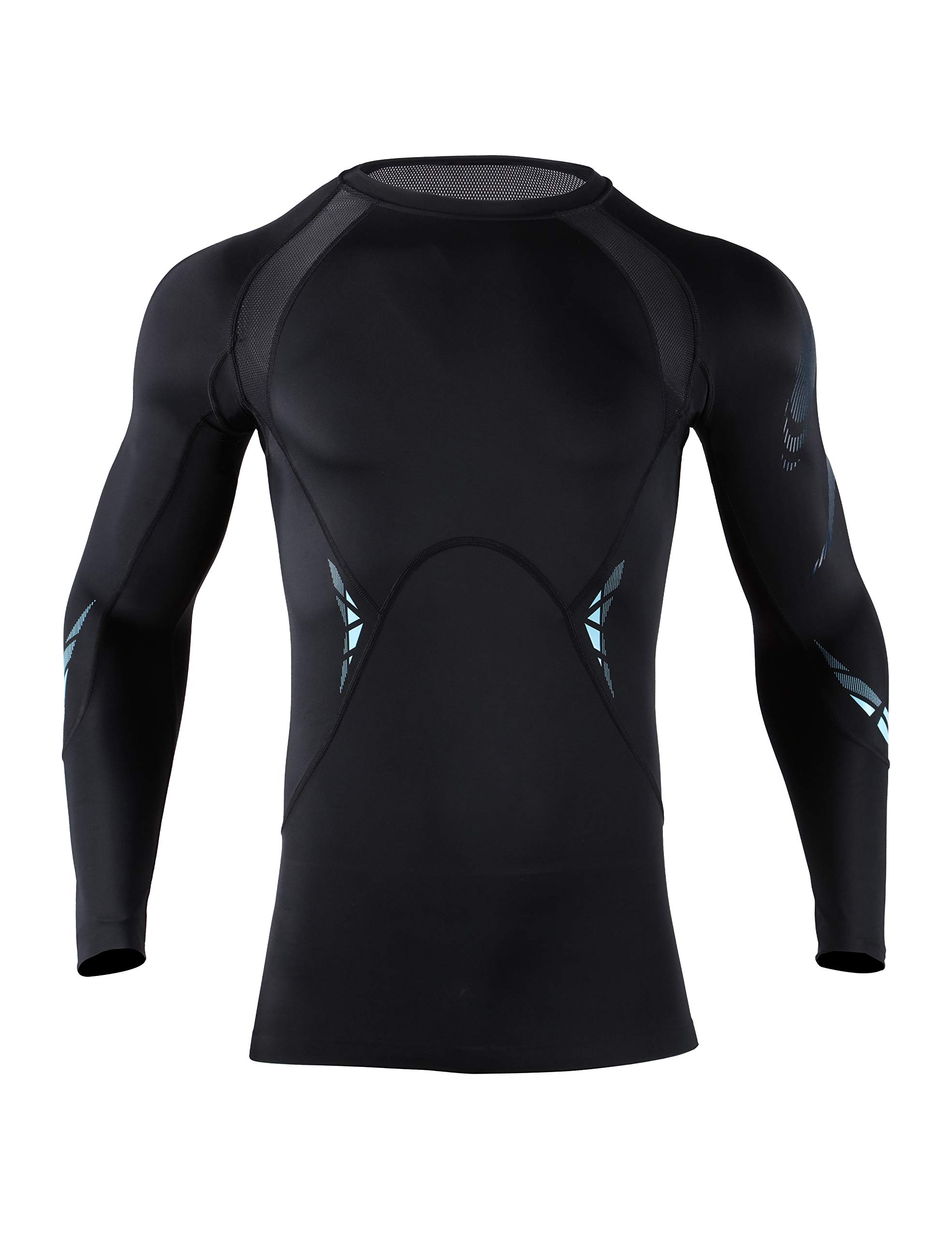 SUMARPO Men's Compression Shirt Long Sleeve - Moisture Wicking Athletic Top for Running, Workout & Sports - Baselayer for Cold Weather & Performance Training