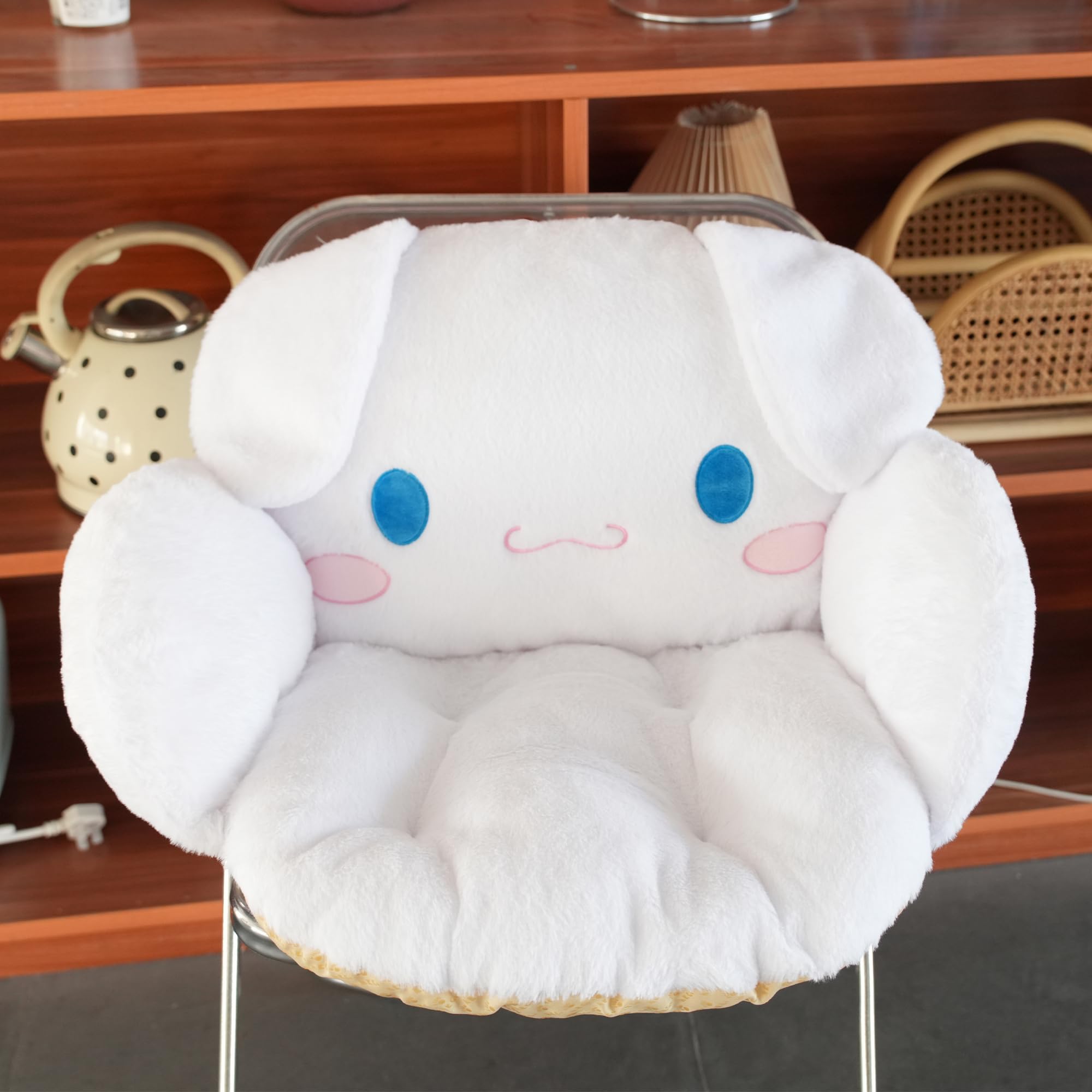 Juju Cinnamon Roll Plush Cushion - Soft & Comfy Chair Pillow for Desk, Floor & Gaming Chairs - Kawaii Room Decor & Gaming Accessories - Perfect for Bedroom, Office & Gaming Room Comfort