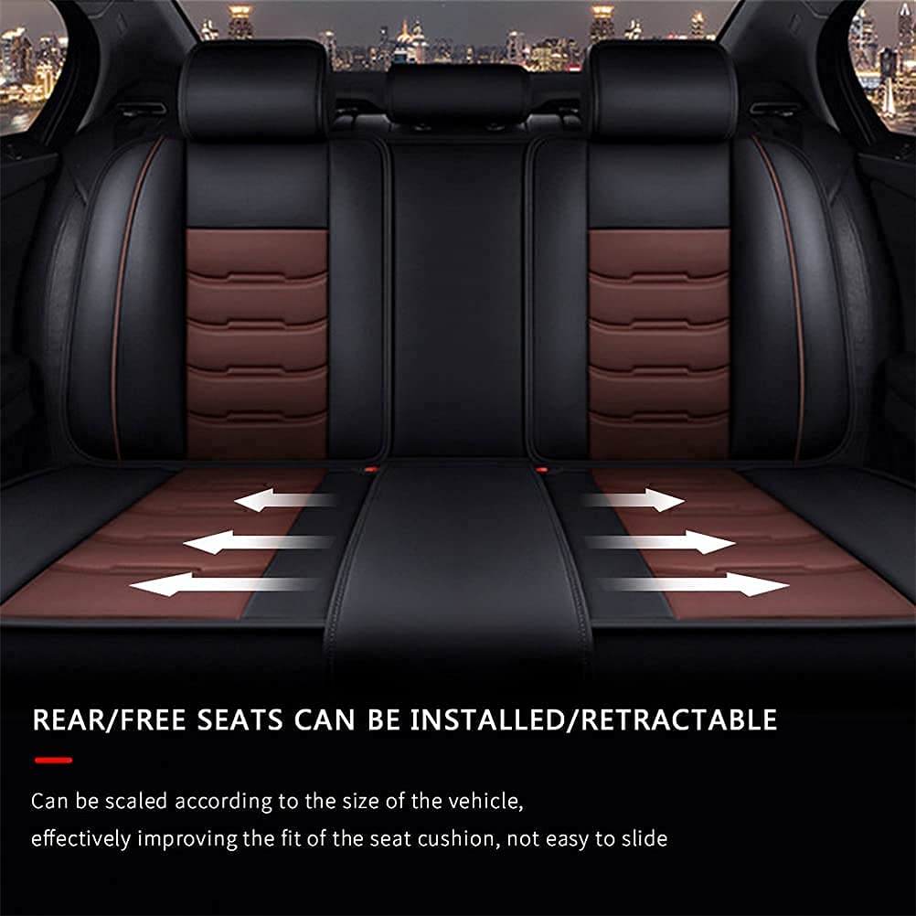 Premium PU Leather Front & Rear Seat Covers for Hyundai Santa Cruz - Black & Brown Luxury Car Seat Protectors | Durable, Comfortable & Wear-Resistant | Perfect for Daily Commute, Road Trips & Family Protection