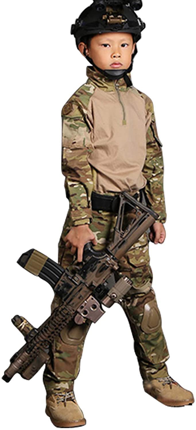 EMERSONGEAR Tactical Airsoft Kids Uniform - Boys Military Costume Set with BDU Hunting Camo Combat Suit | Perfect for Airsoft Games, Halloween Costumes & Outdoor Adventures