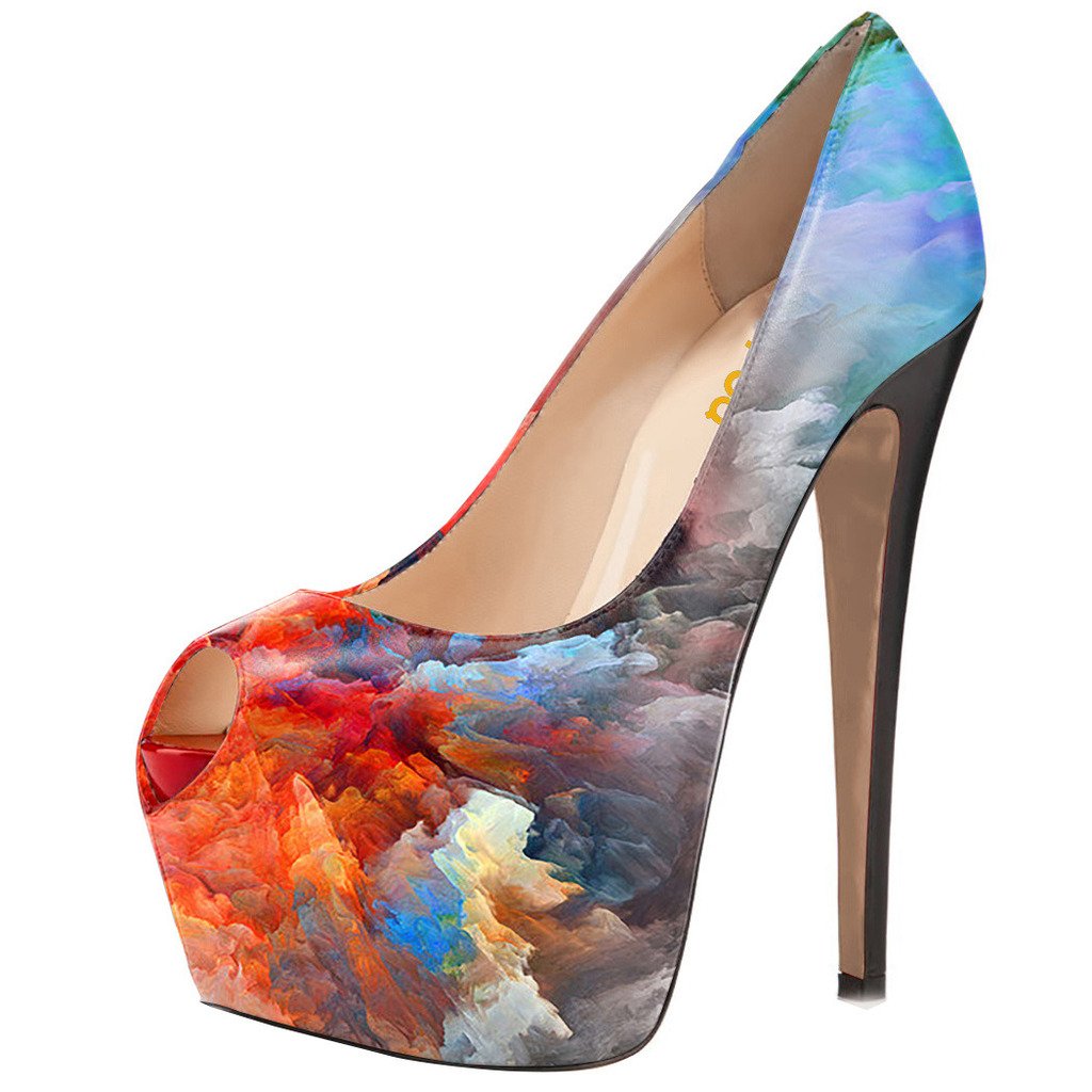 FSJ Women's Fashion High Heel Peep Toe Platform Pumps - Multicolor Dress Shoes for Parties & Weddings (US Size 4-15) | Perfect for Evening Events, Date Nights & Special Occasions