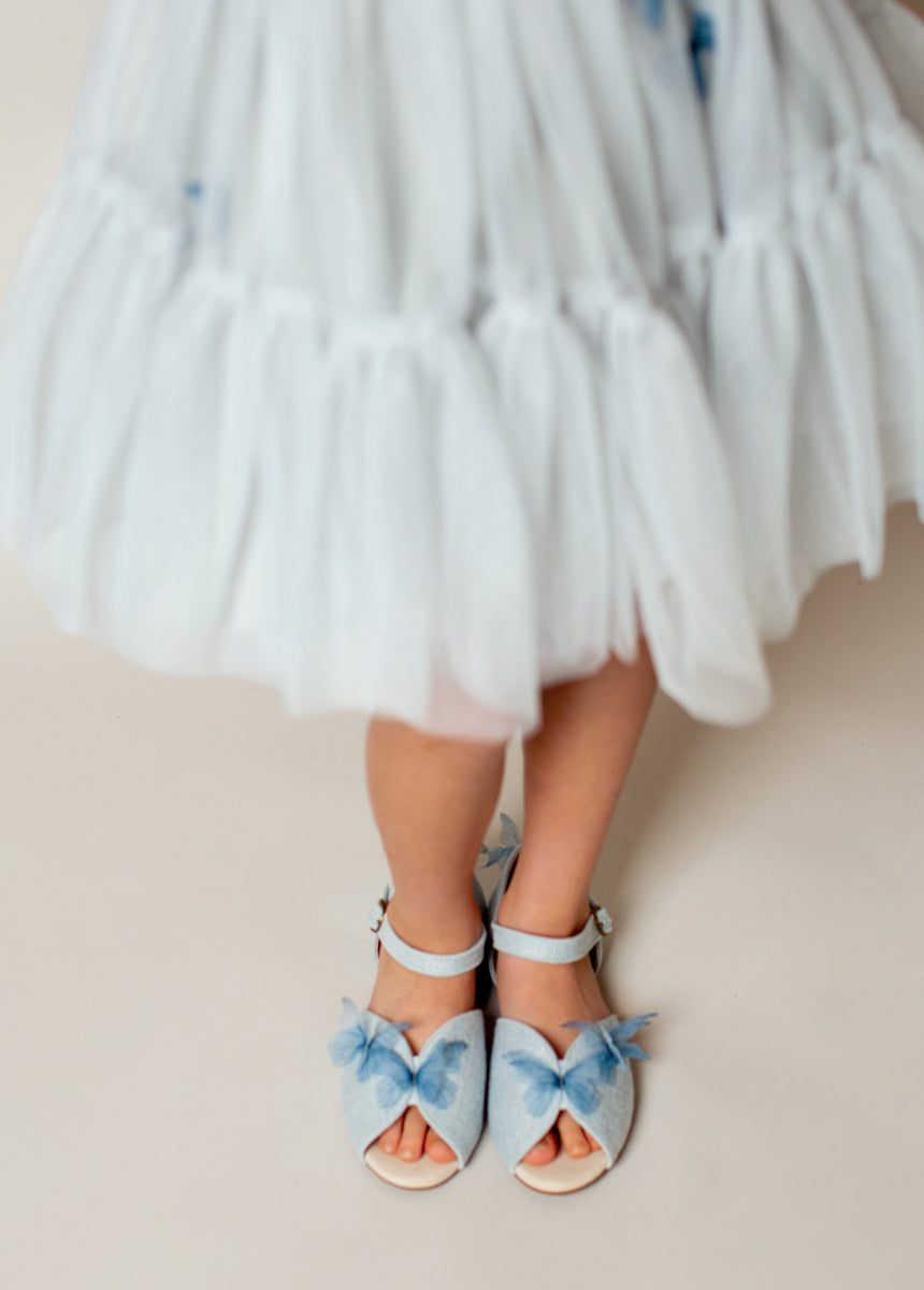 Lyrah Pale Blue Dress for Women - Elegant Flowy Midi Dress for Summer, Weddings & Special Occasions