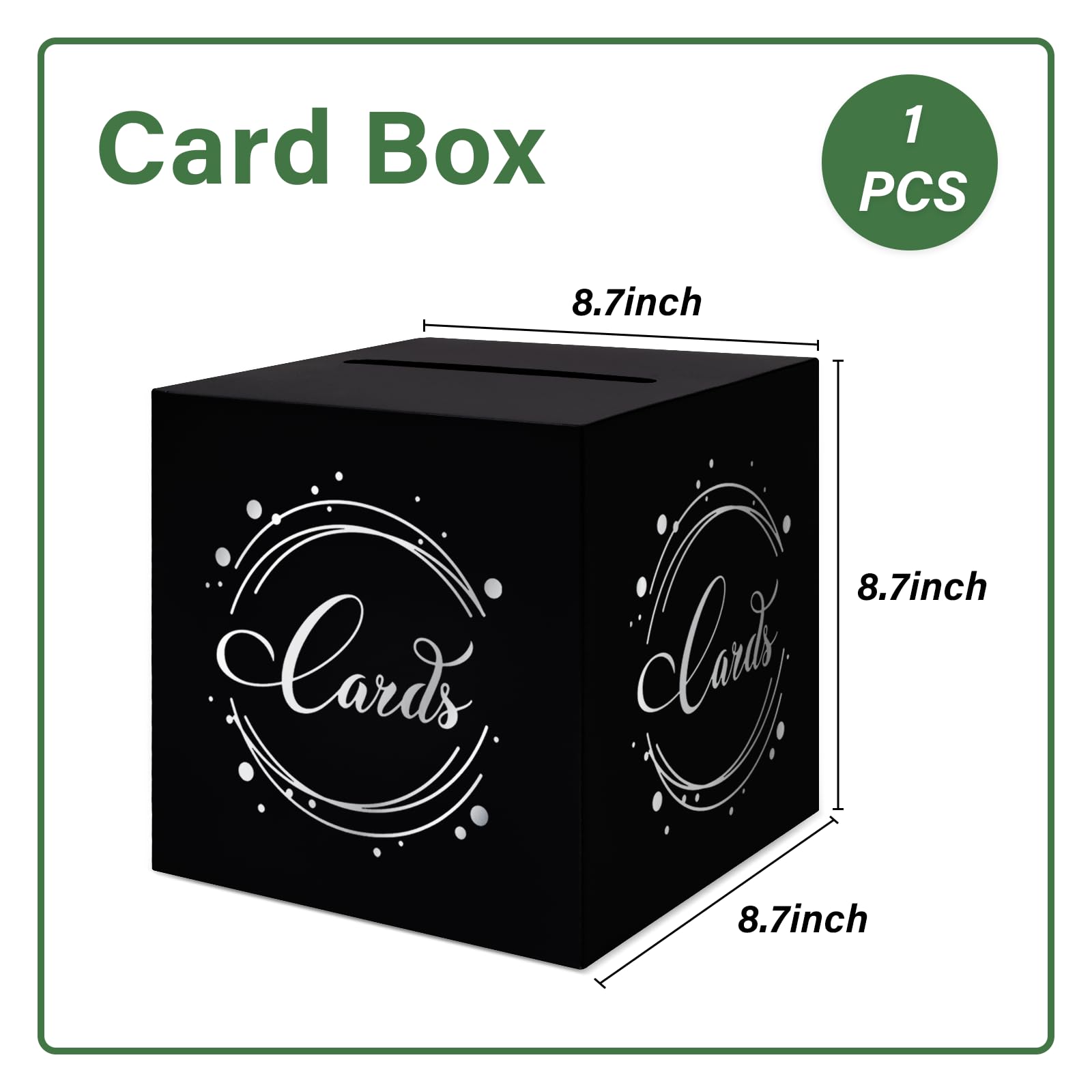 1 Pack Black & Silver Foil Gift Card Box (8.7