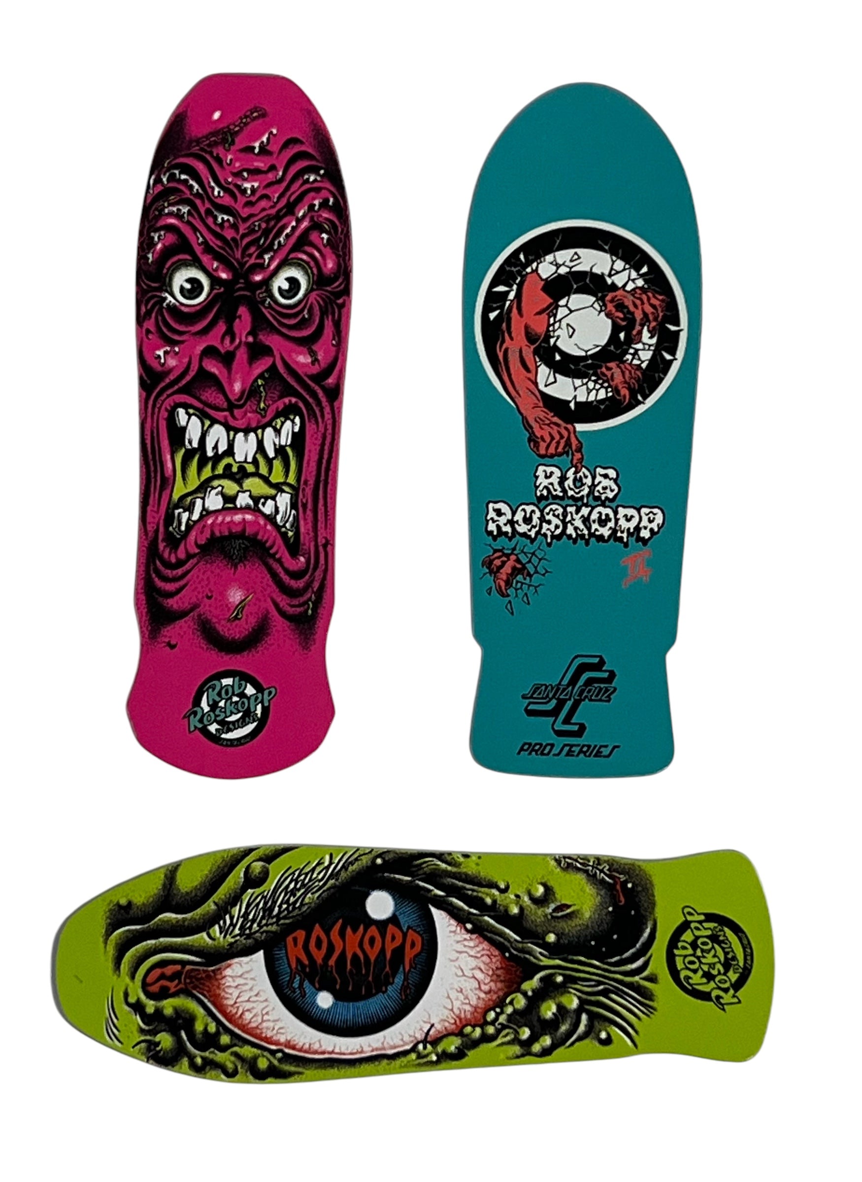 Santa Cruz Rob Roskopp Skateboard Magnet Set - Collectible Skateboard Fridge Magnets for Fans - Perfect for Skateboard Enthusiasts & Home Decor