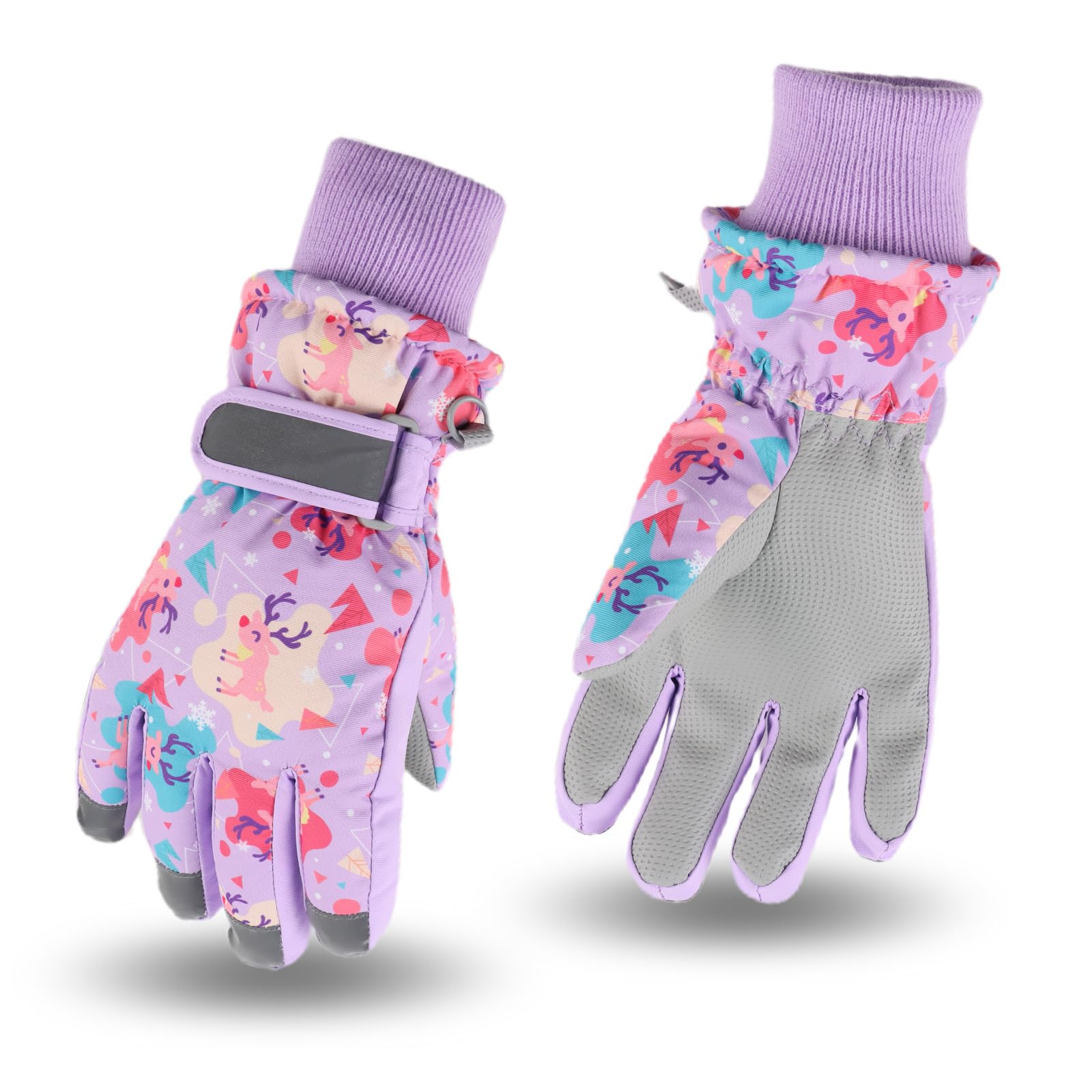 **Warm Kids Ski Gloves for Boys & Girls - Waterproof Winter Snow Gloves with Fleece Lining for Skiing & Snowboarding - Perfect for Cold Weather Outdoor Activities**