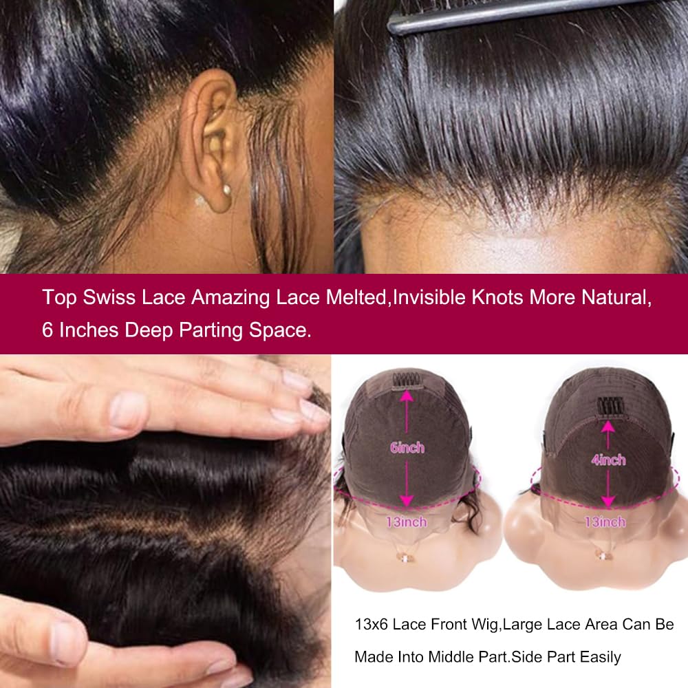 30 Inch 13x6 HD Lace Front Wig - 200% Density Mongolian Kinky Curly Human Hair Wig | Unprocessed Virgin Hair for Black Women | Full & Thick Natural Look | Perfect for Daily Wear, Parties & Special Occasions
