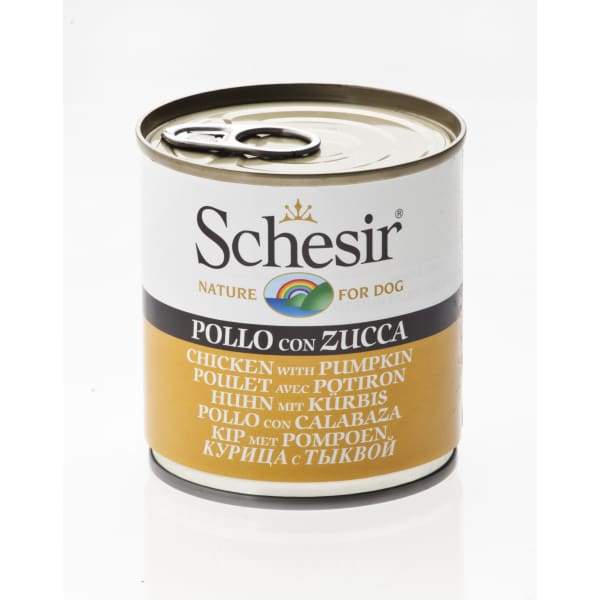 Premium Schesir Chicken & Pumpkin Canned Dog Food 285g - Grain-Free Wet Food for Small & Medium Dogs - Perfect for Digestive Health & Mealtime Enrichment