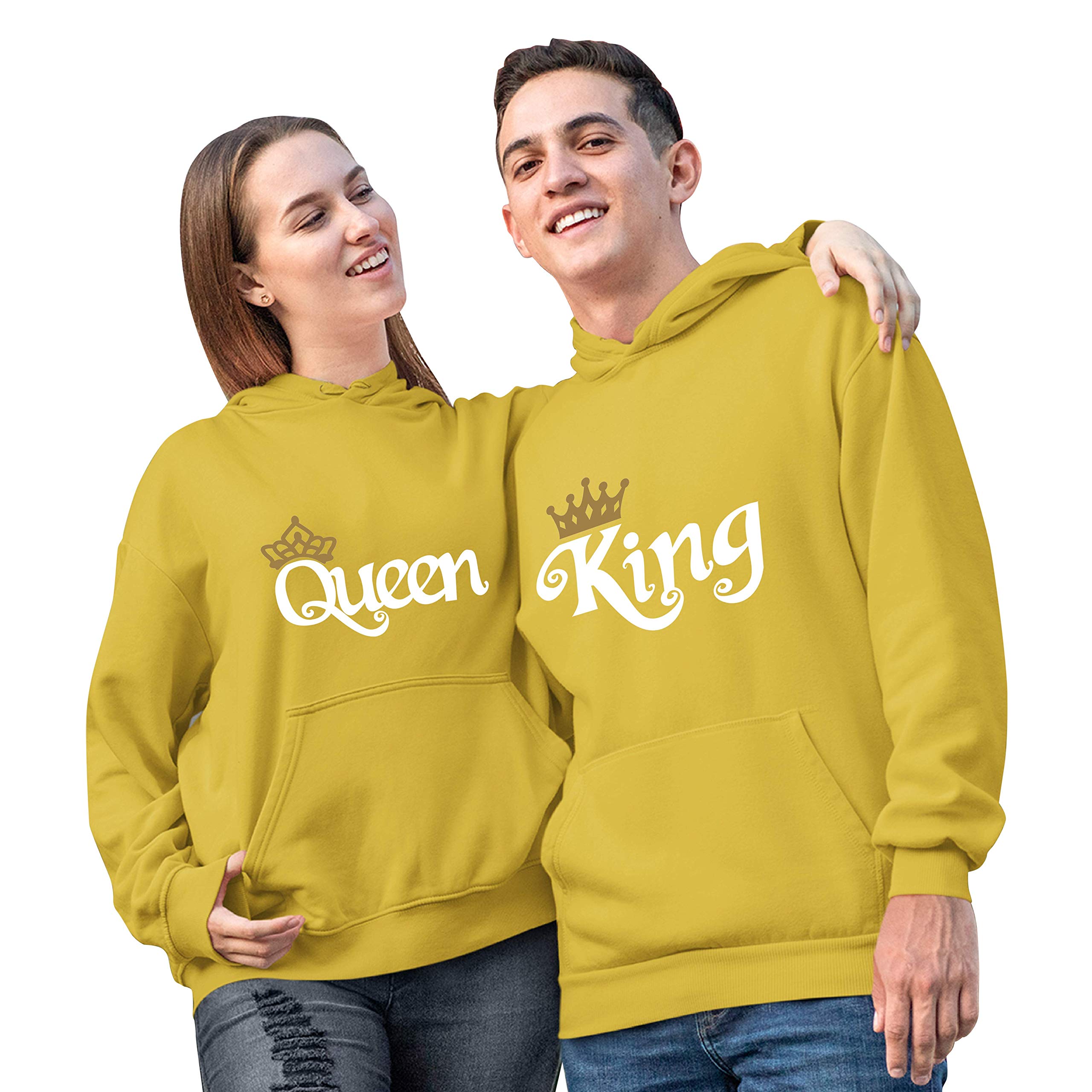 Unisex Hoodies with Kangaroo Pocket - Queen & King Matching Couples Hoodies for Casual Wear, Date Nights & Gifts