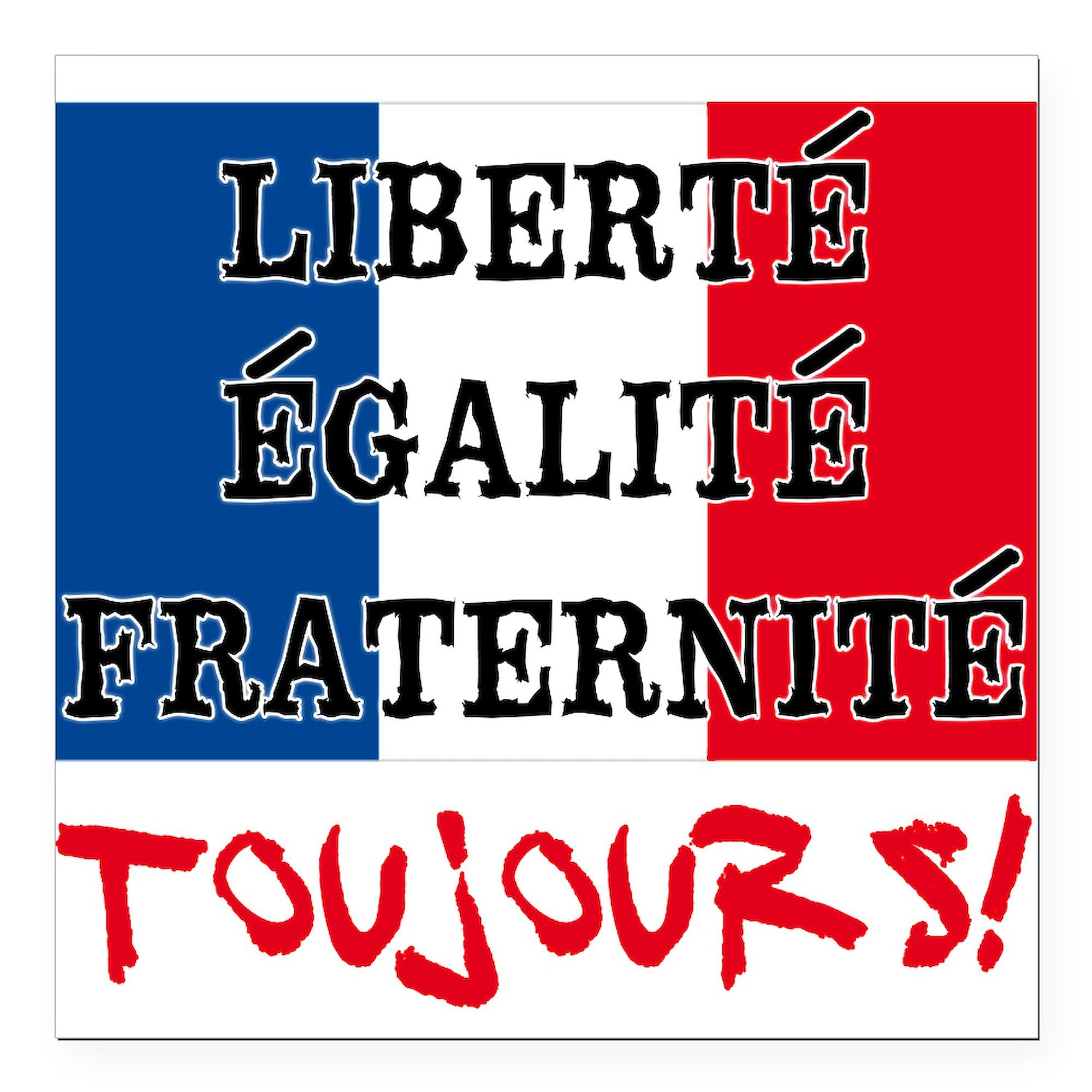 Liberte Egalite Fraternite 3x3 Inch Square Car Magnet - French Patriotic Bumper Sticker for Cars, Trucks & Metal Surfaces - Perfect for Political Support, French Heritage Pride & Decorative Display