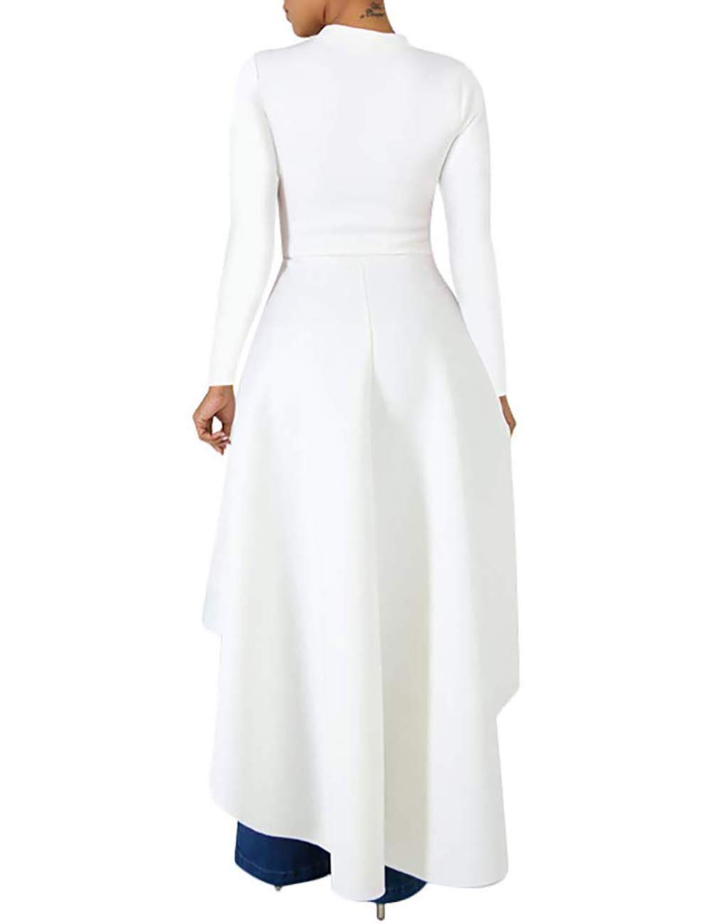 Lrady Women's Casual Shirt Dress - High Low Ruffle Blouse Asymmetrical Peplum Top Long Tunic Dress for Work, Date Night & Spring Outfits