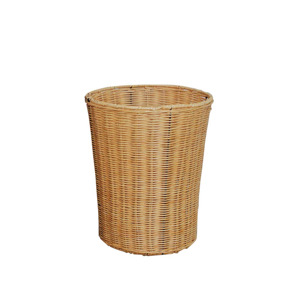 Eco-Friendly Bamboo Rattan Wastepaper Basket - Round Open Top Trash Can for Office, Living Room, Bedroom & Home Decor | Perfect for Paper Waste, Sundries Storage & Sustainable Lifestyle