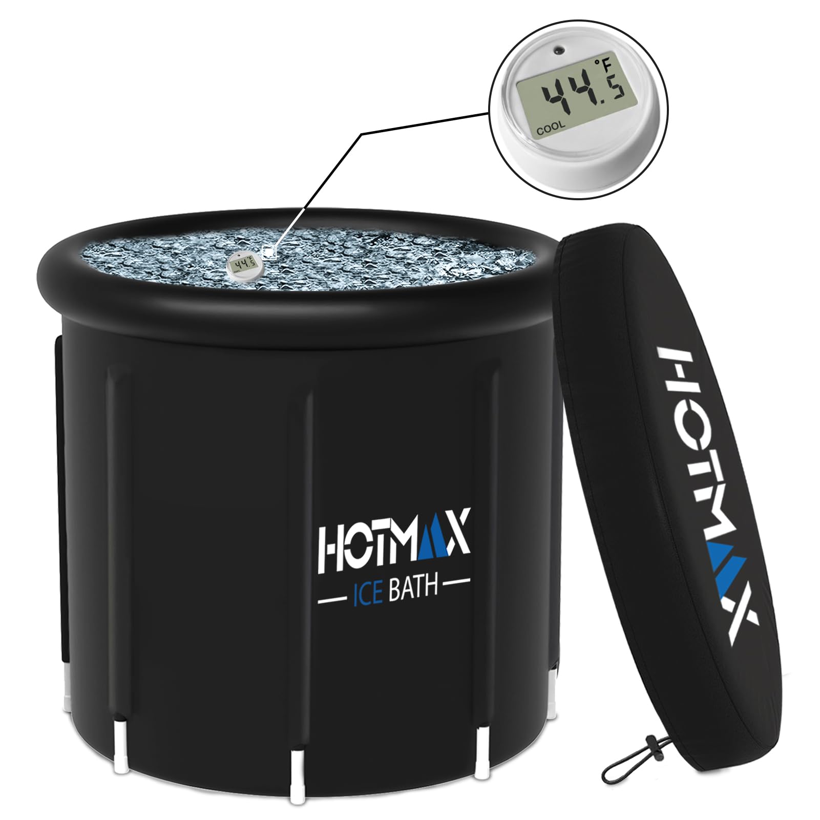 Ice Bath Tub with Water Thermometer - 8-Leg Recovery Cold Plunge Tub, 5-Layer Insulated Cold Water Therapy for Athletes - Portable Ice Bath for Muscle Recovery, Post-Workout & Sports Injury Relief (Home Gym & Outdoor Use)