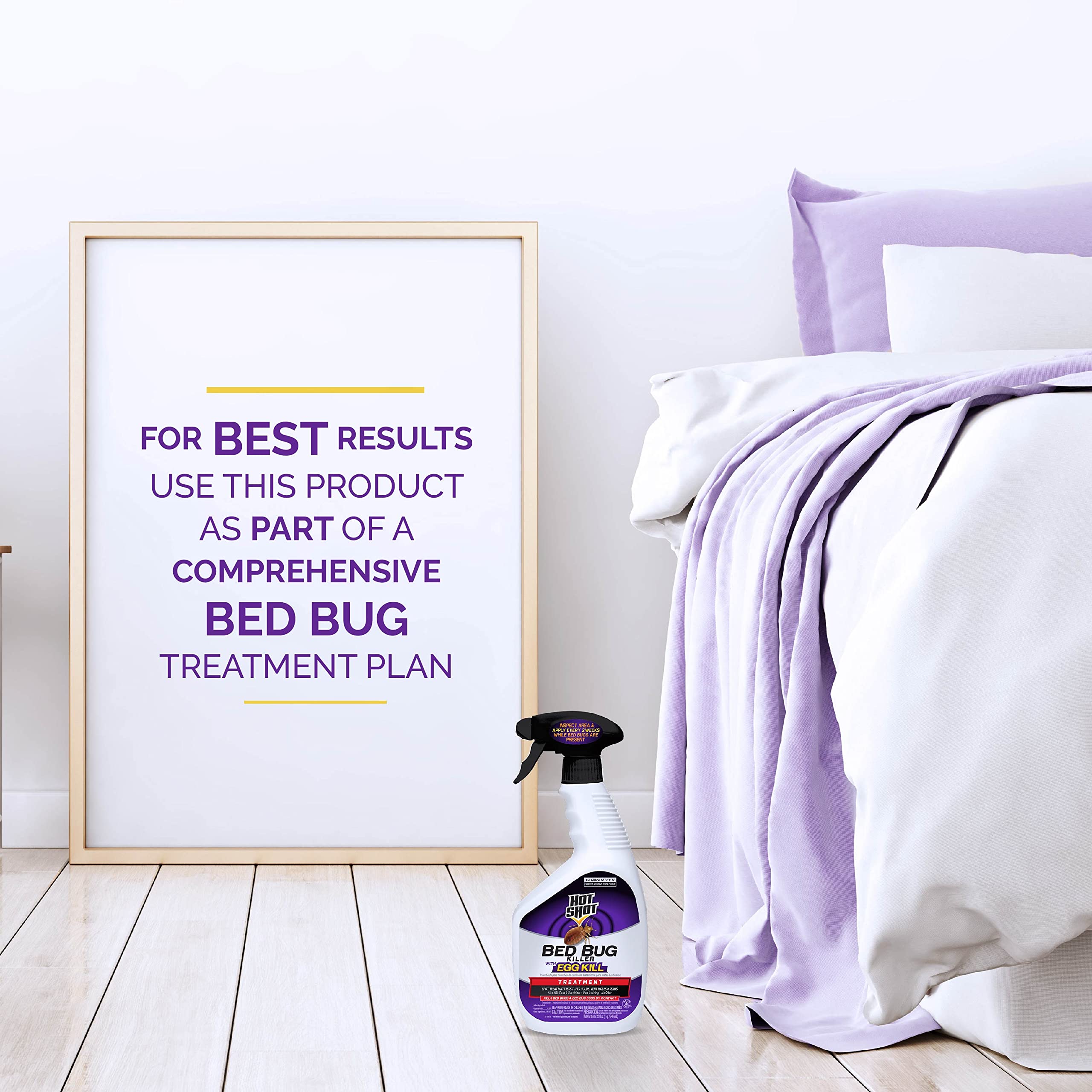 Hot Shot Ready-to-Use Bed Bug Killer Spray - 32oz Fast-Acting Formula Kills Bed Bugs, Eggs, Fleas & Dust Mites | Effective for Mattresses, Furniture & Travel Protection