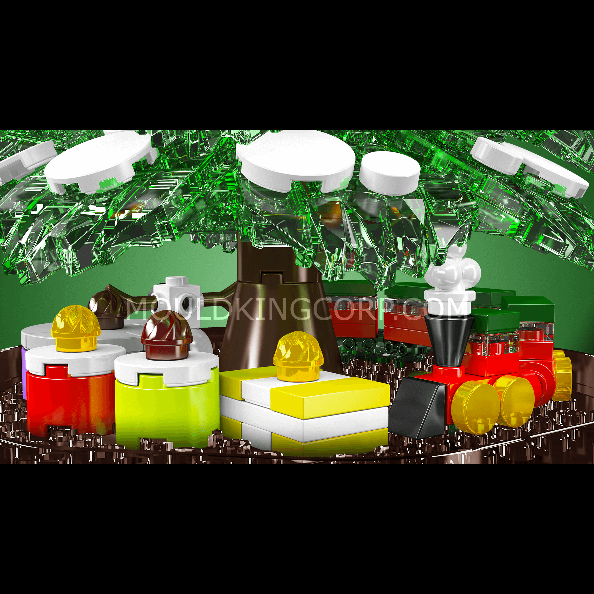 Mould King 10090 Christmas Tree Music Box Building Set - 688 PCS DIY Holiday Decoration for Home, Office & Gift Giving | Fun Christmas Activity for Kids & Adults