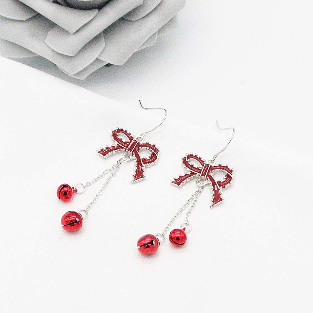 Trendy Rhinestone Bow Pearl Dangle Earrings for Women - Elegant Prom, Wedding & Party Jewelry - Valentine's Day Gift Idea - Perfect for Date Nights, Bridal Showers & Special Occasions