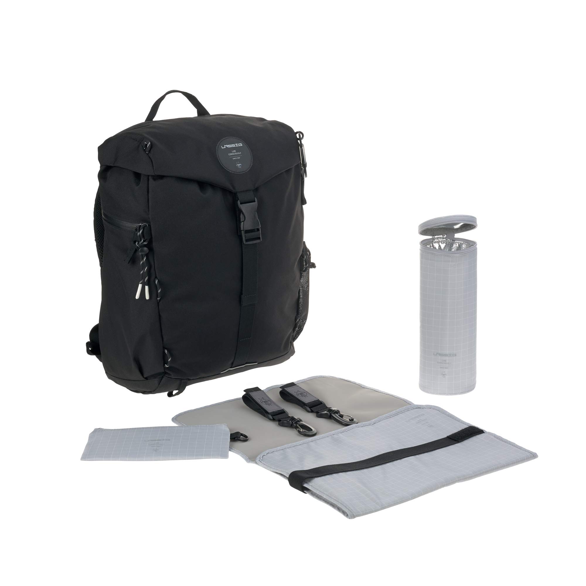 Premium Waterproof Diaper Backpack for Travel & Hiking - Large Capacity Baby Essentials Organizer with Insulated Bottle Pockets, Black - Perfect for Parents, Daycare & Outdoor Adventures