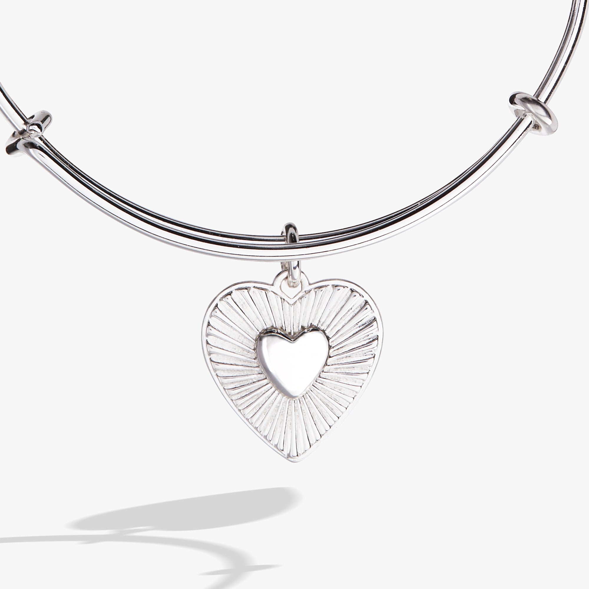 Heartburst Charm Bangle Bracelet for Women - Elegant Gold Plated Heart Pendant Jewelry Gift for Valentine's Day, Anniversary & Special Occasions