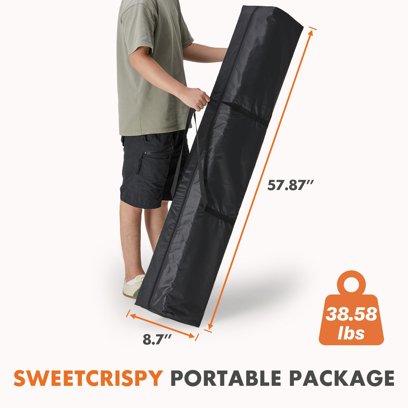 Sweetcrispy 10x10 Pop Up Canopy Tent - Heavy Duty Waterproof Portable Shade with Sand Bags for Outdoor Parties, Backyard Events, Camping & Beach - Dark Grey Shelter