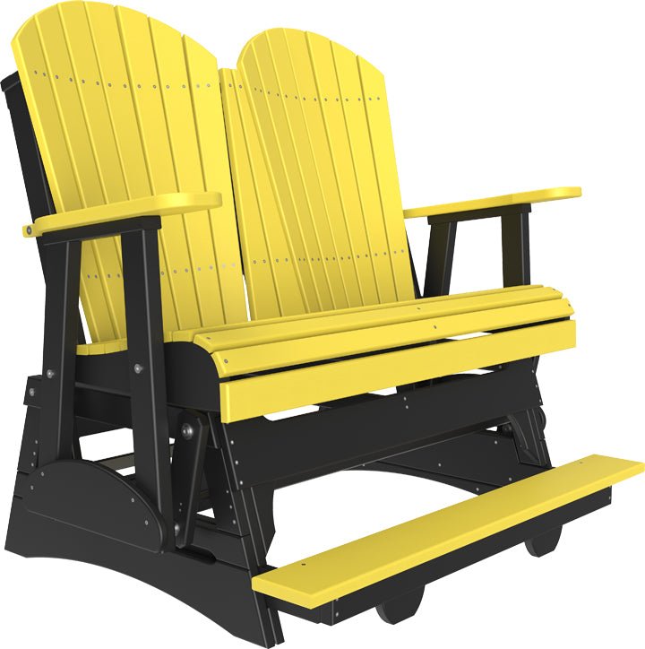 LuxCraft 4-Foot Adirondack Balcony Glider Chair - Outdoor Patio Furniture for Relaxing on Porch, Deck, Garden or Backyard