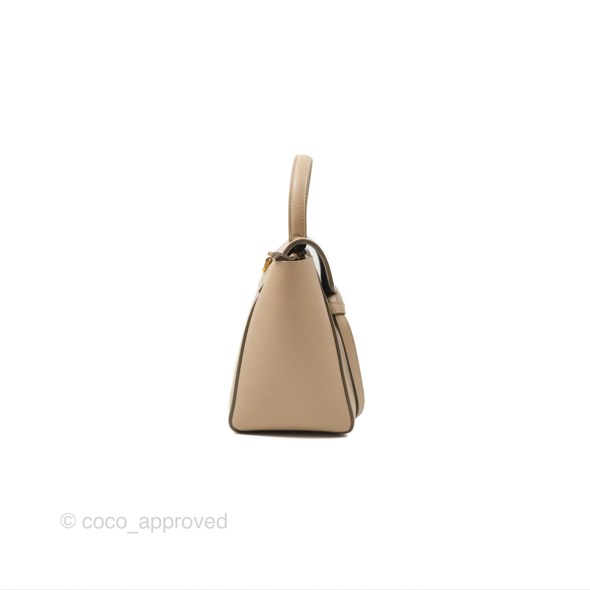 Celine Nano Belt Bag in Light Taupe Grained Calfskin with Gold Hardware - Perfect for Everyday Use, Work & Travel