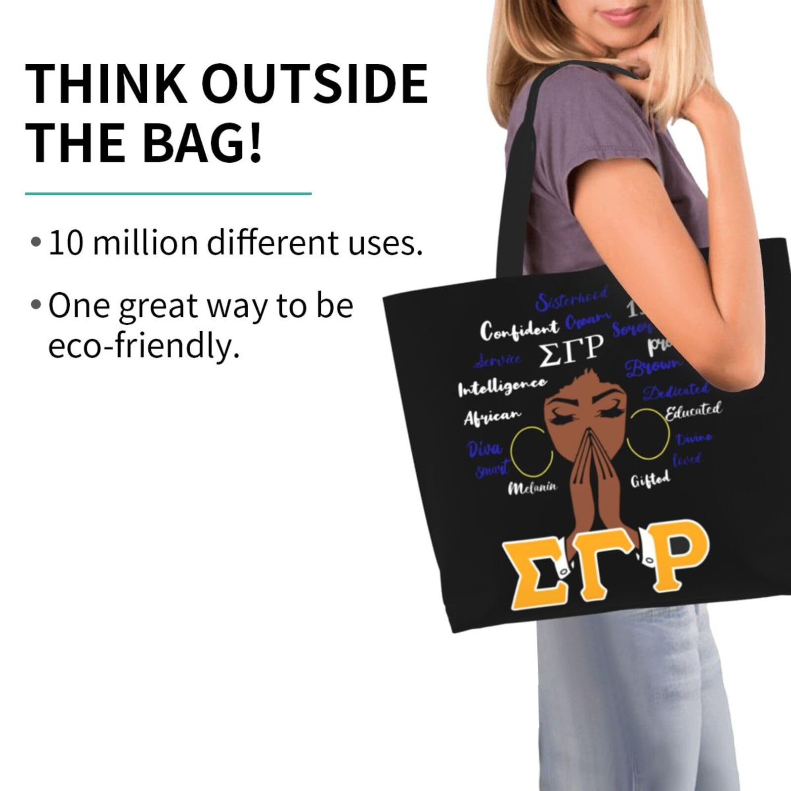 Sorority Tote Bag for Women - 1922 Reusable Large Fashion Beach & Shopping Shoulder Bag - Perfect for Sorority Gifts, College Life, Beach Trips & Daily Use