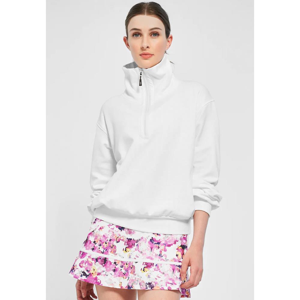 Lija Women's Title Pullover Sweatshirt - Soft Comfortable White Hoodie for Casual Wear & Lounge Outfits