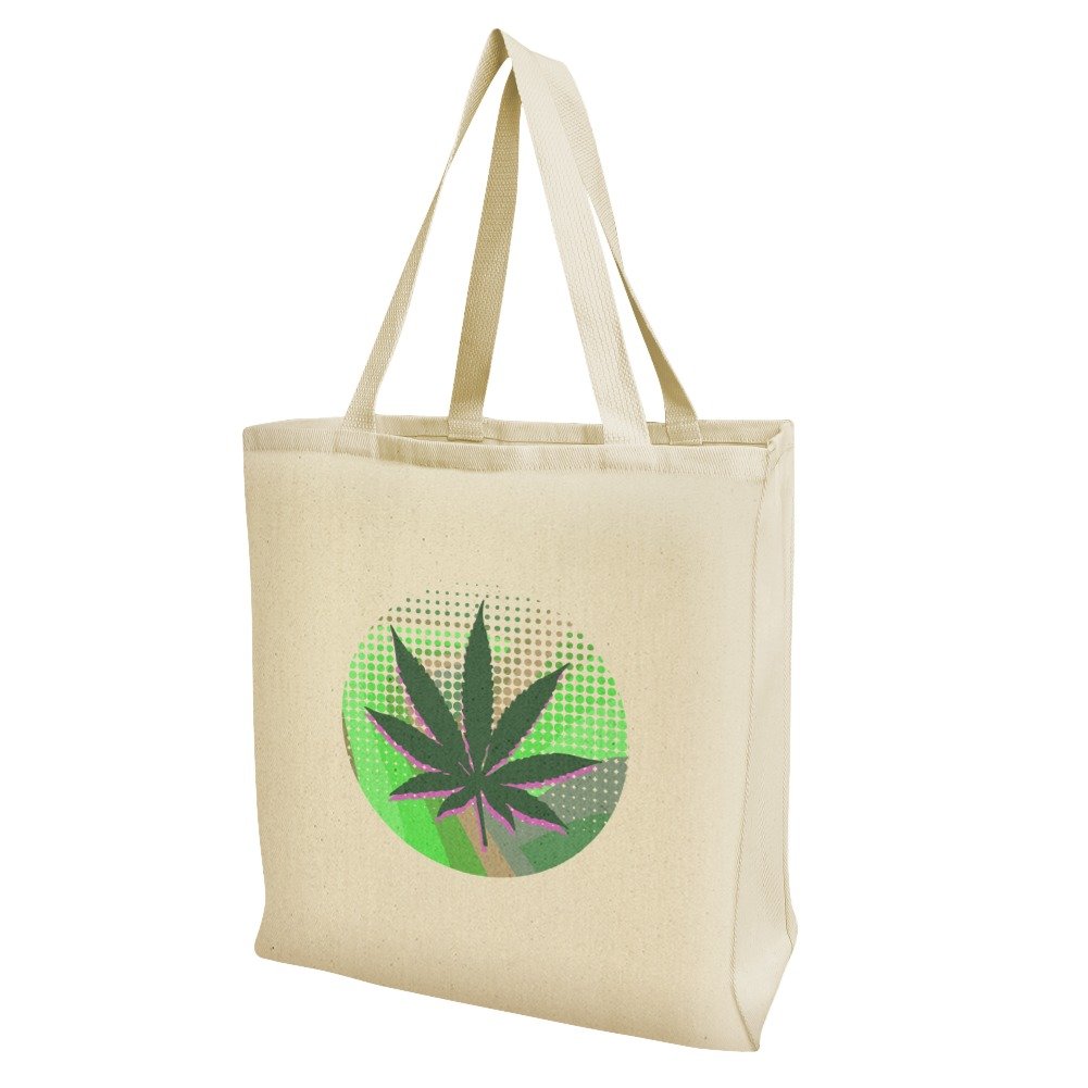 Eco-Friendly Reusable Tote Bag with Psychedelic Marijuana Leaf Design - Perfect for Grocery Shopping, Travel & Cannabis Enthusiasts