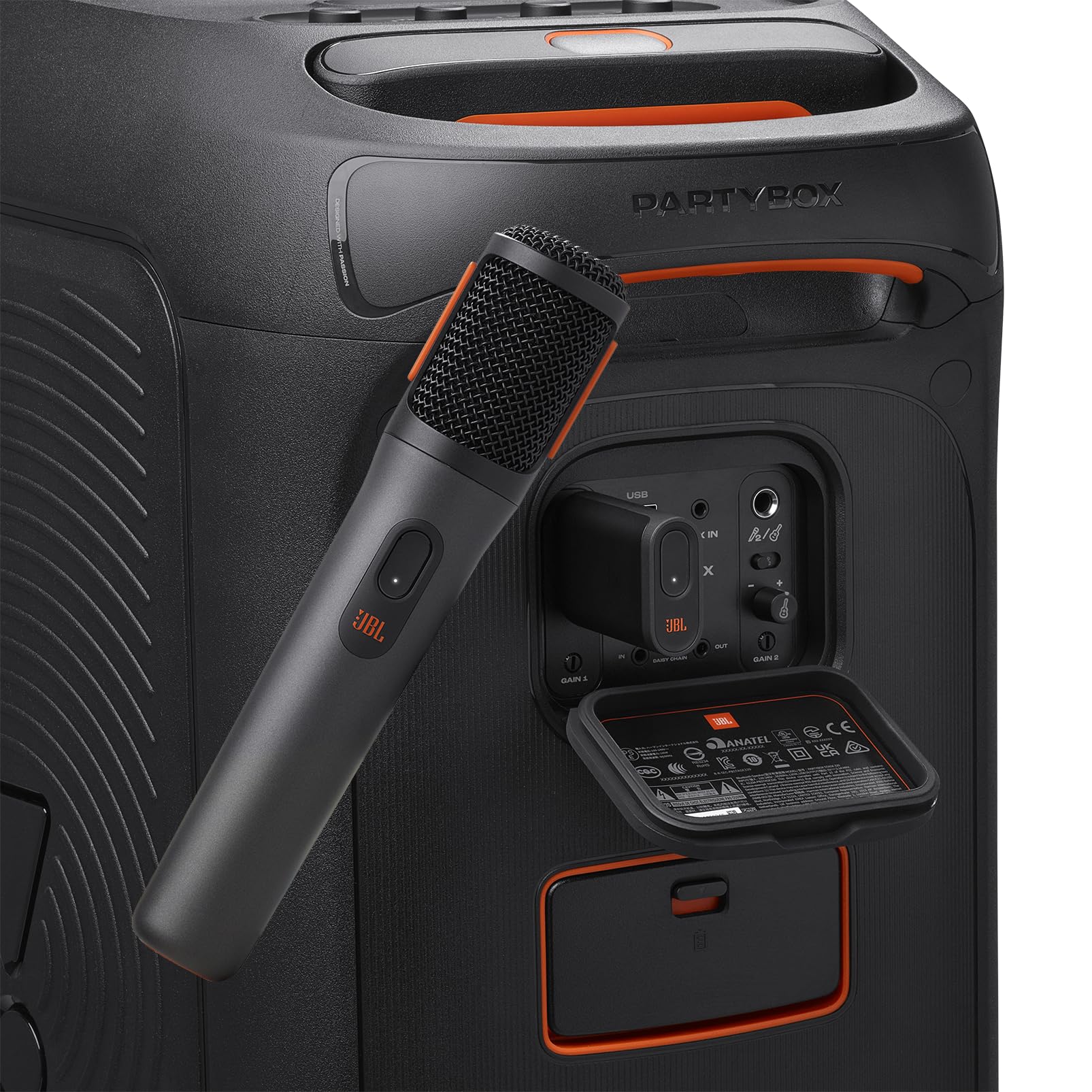 JBL PartyBox Wireless Microphone Set - 2.4GHz Digital Wireless Mic with Dongle for JBL PartyBox Speakers | 20 Hours Battery Life | Stable Connection | Perfect for Karaoke, Home Parties & Outdoor Events (Black)