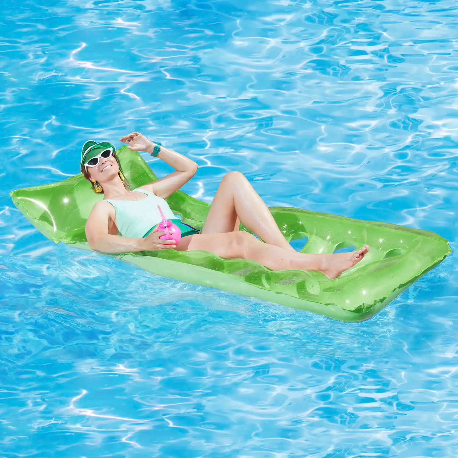 Funsicle Cool Sunbather Mat - Premium Inflatable Pool Float for Beach, Pool & Lake - UV-Resistant & Quick-Dry Design for Ultimate Relaxation