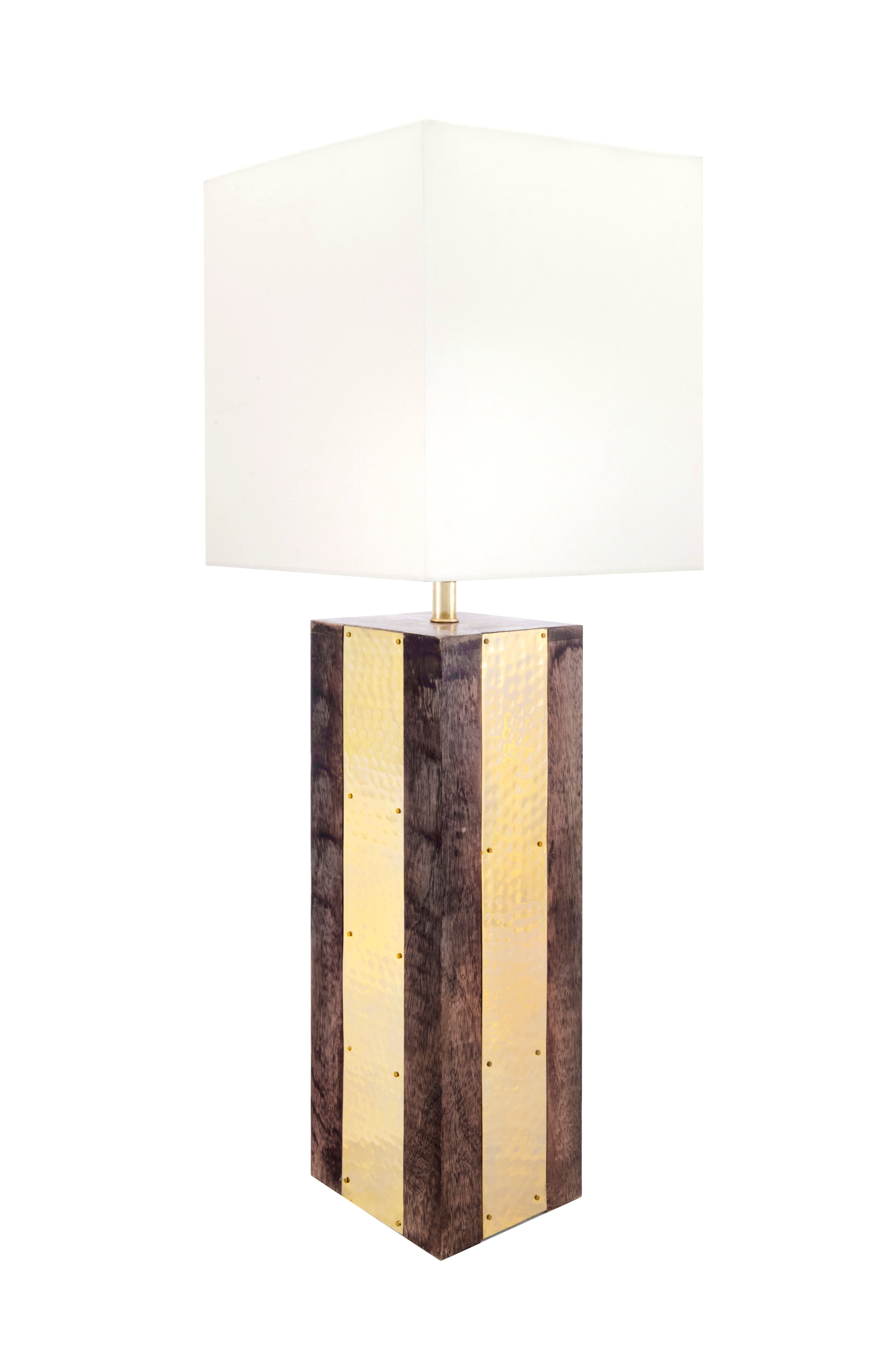 25 Inch Jasmine Wood Brass Table Lamp - Gold Finish for Living Room, Bedroom & Office Decor | Vintage Style Lighting for Home & Workspace