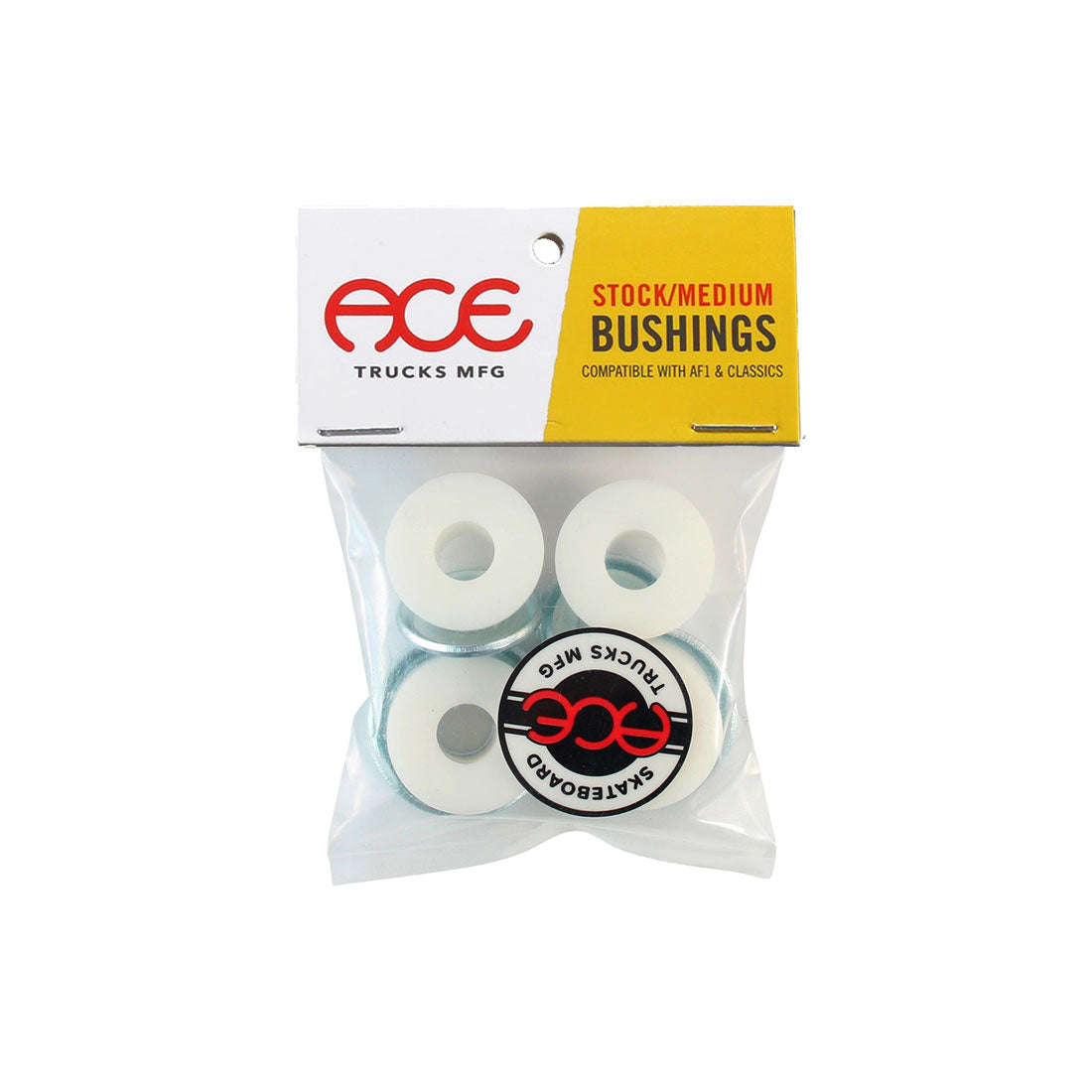 Ace Bushings (91a/86a) Stock/Medium - High Performance Skateboard Bushings for Smooth Turning - Perfect for Cruising, Carving & Street Skating
