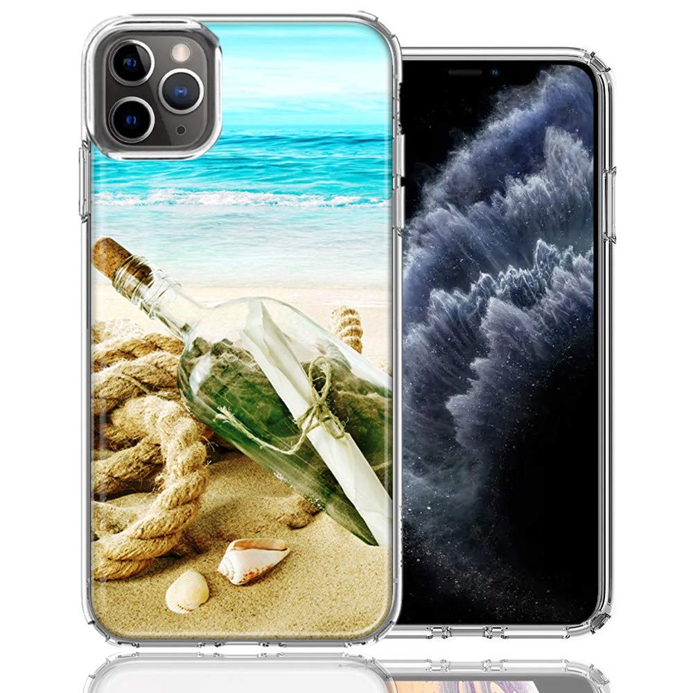 Premium Double Layer Phone Case for Apple iPhone 11 Pro - Beach Message Bottle Design - Shockproof & Scratch Resistant Protection for Outdoor, Travel & Beach Activities