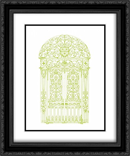 Wild Apple Portfolio 15x18 Inch Black Ornate Framed Double Matted Museum Quality Art Print - English Garden II Wall Decor for Living Room, Bedroom & Office