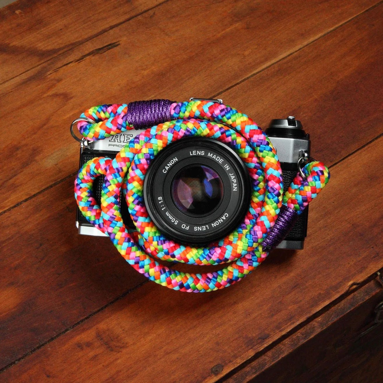Photogenic Supply Co. Rainbow Rope Camera Strap - Adjustable & Durable Neck Strap for DSLR, Mirrorless & Film Cameras - Perfect for Travel, Photography & Outdoor Adventures