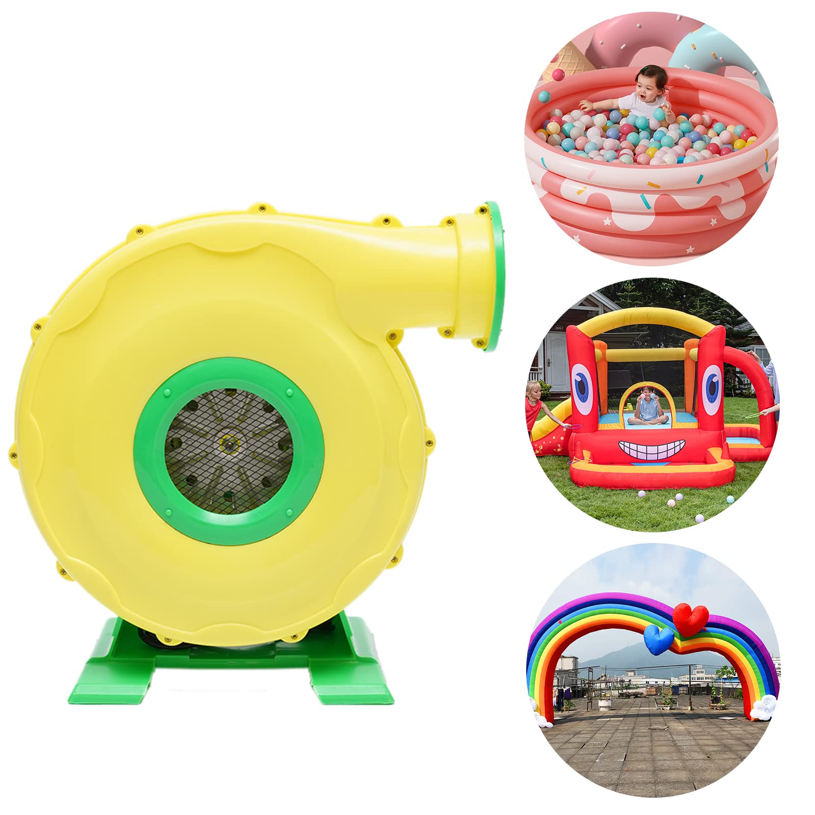450W Powerful Commercial Air Blower - 1.5HP High Performance Bounce House Blower for Inflatables (Jumper, Bouncy Castle, Slides, Cash Cube) | Durable Green Outdoor Inflatable Blower Machine for Parties, Events & Amusement Parks