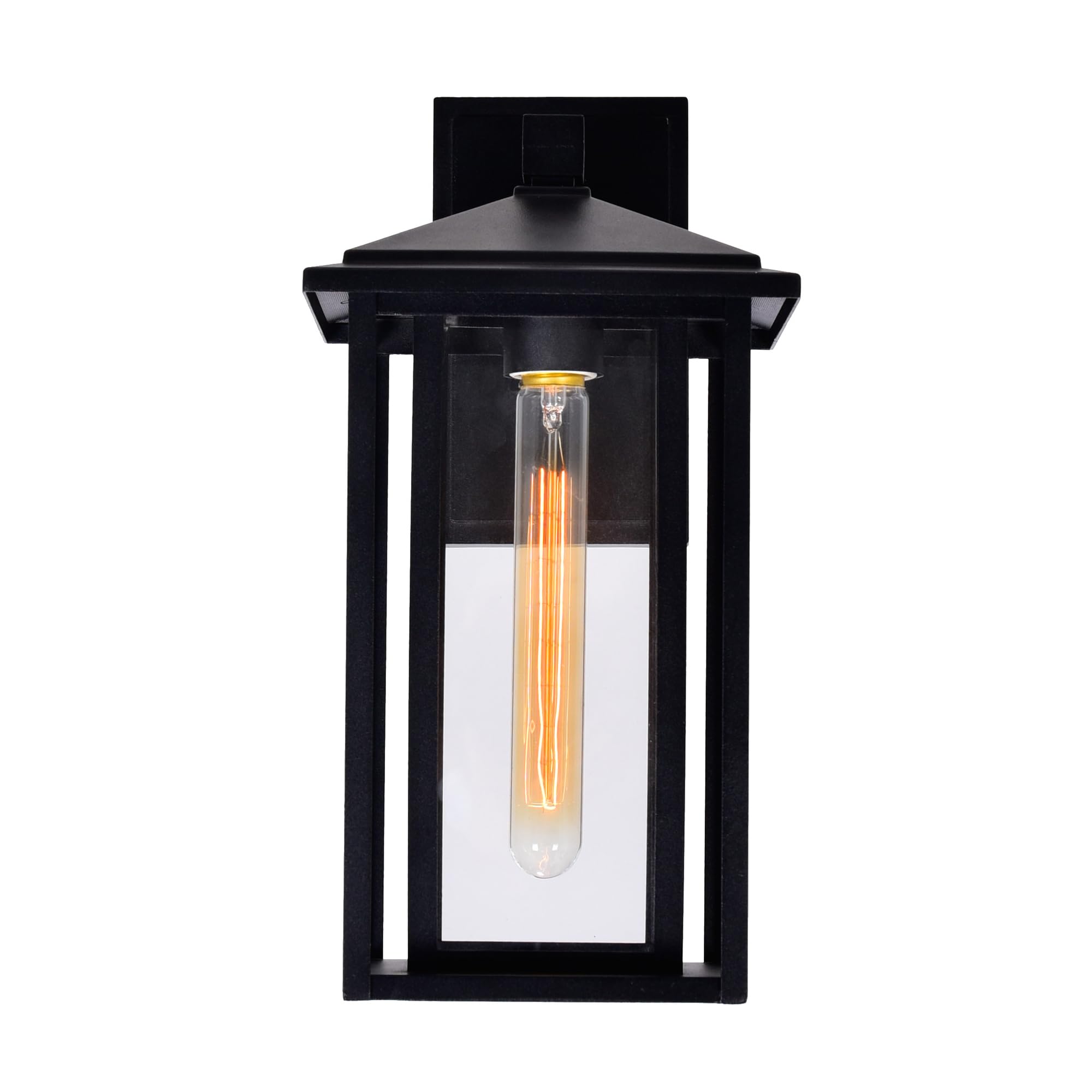 CWI Lighting Crawford 1-Light Black Outdoor Wall Light - Durable Exterior Sconce for Porch, Patio, and Garden Lighting