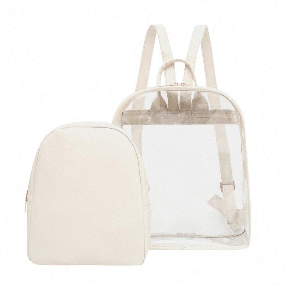 2-Pack Clear Travel Backpack for Women & Girls - 12 Inch White Shoulder Bag for School, Gym, Work & Outdoor Activities