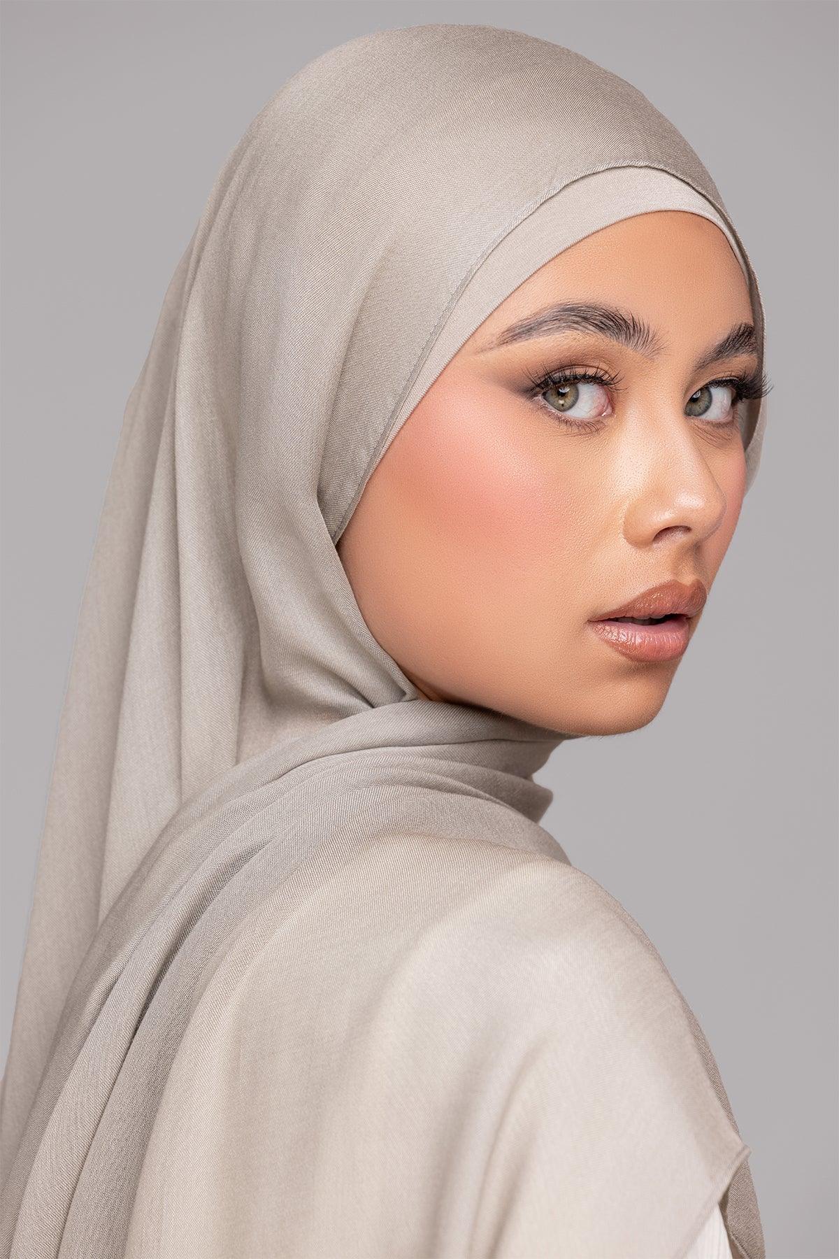 Premium Modal Matching Hijab Set - Soft & Breathable Mushroom Color - Perfect for Daily Wear, Work & Special Occasions