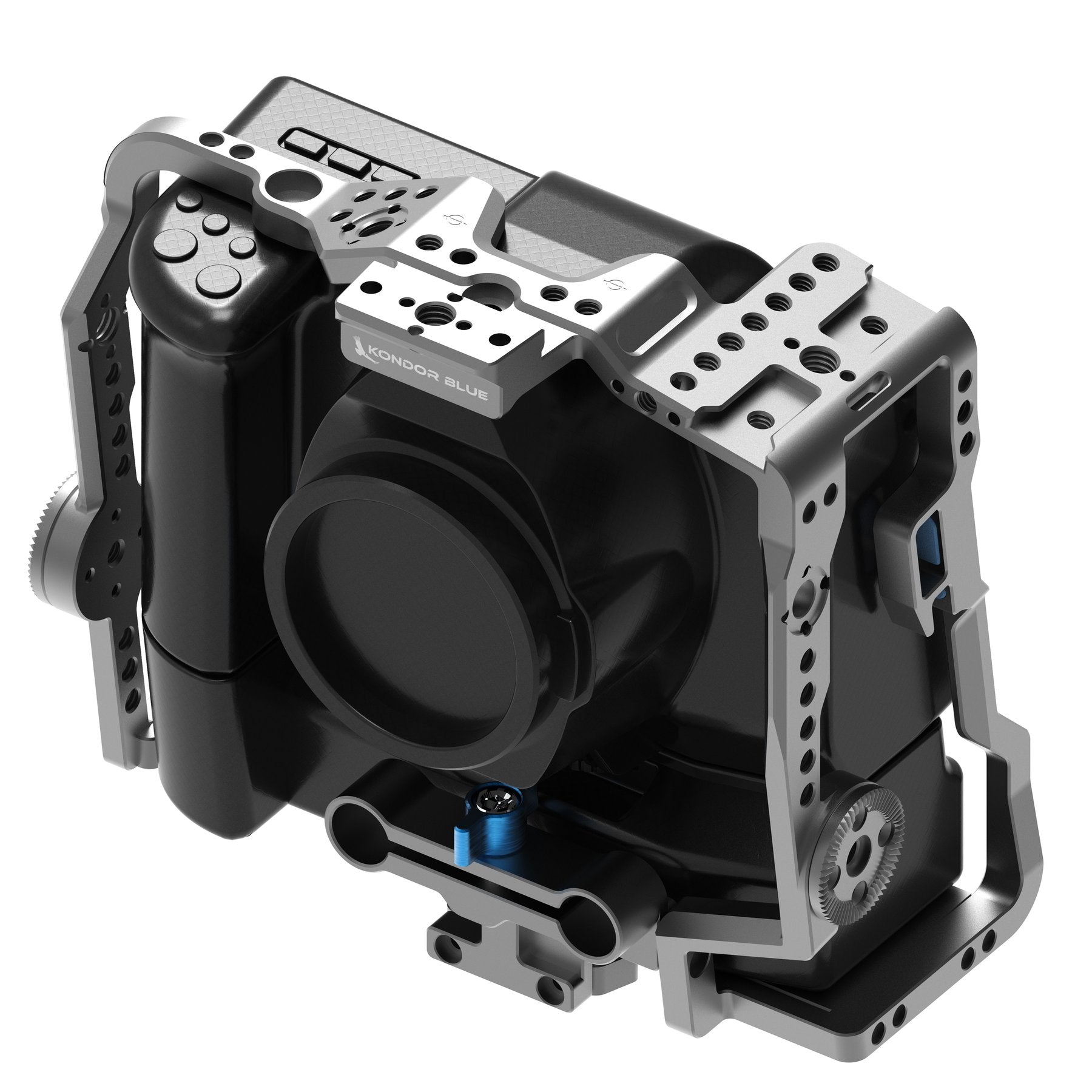 Kondor Blue BMPCC 6K Pro Battery Grip Cage (Space Gray) - Durable Camera Cage for Blackmagic Pocket Cinema Camera 6K Pro - Perfect for Filmmaking, Vlogging & Professional Videography