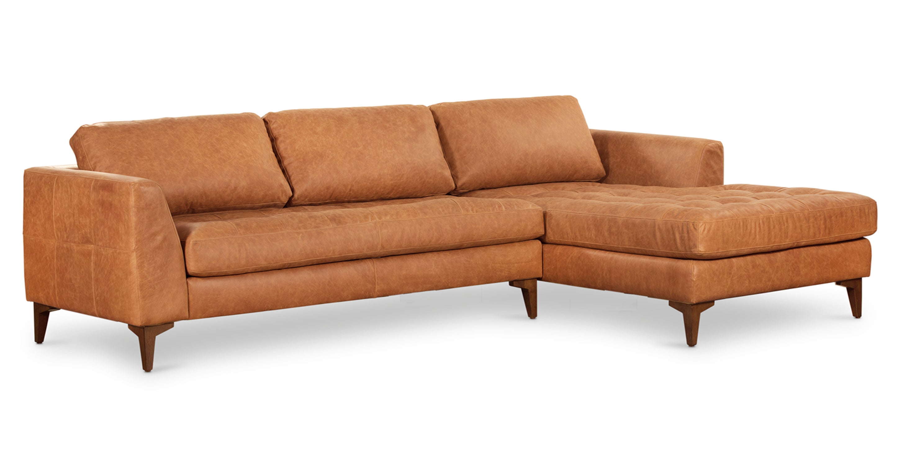 Modern Calle Right Facing Sectional Sofa - L-Shaped Corner Couch for Living Room, Family Room & Small Spaces | Comfortable Fabric Upholstery with Reversible Chaise