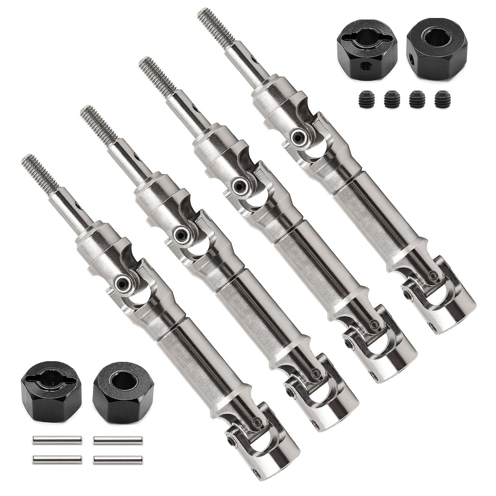 Traxxas Mini Maxx Steel CVD Drive Shafts with Coupler W245 (Front & Rear) - High-Performance RC Car Upgrade Parts for Off-Road Racing and Bashing