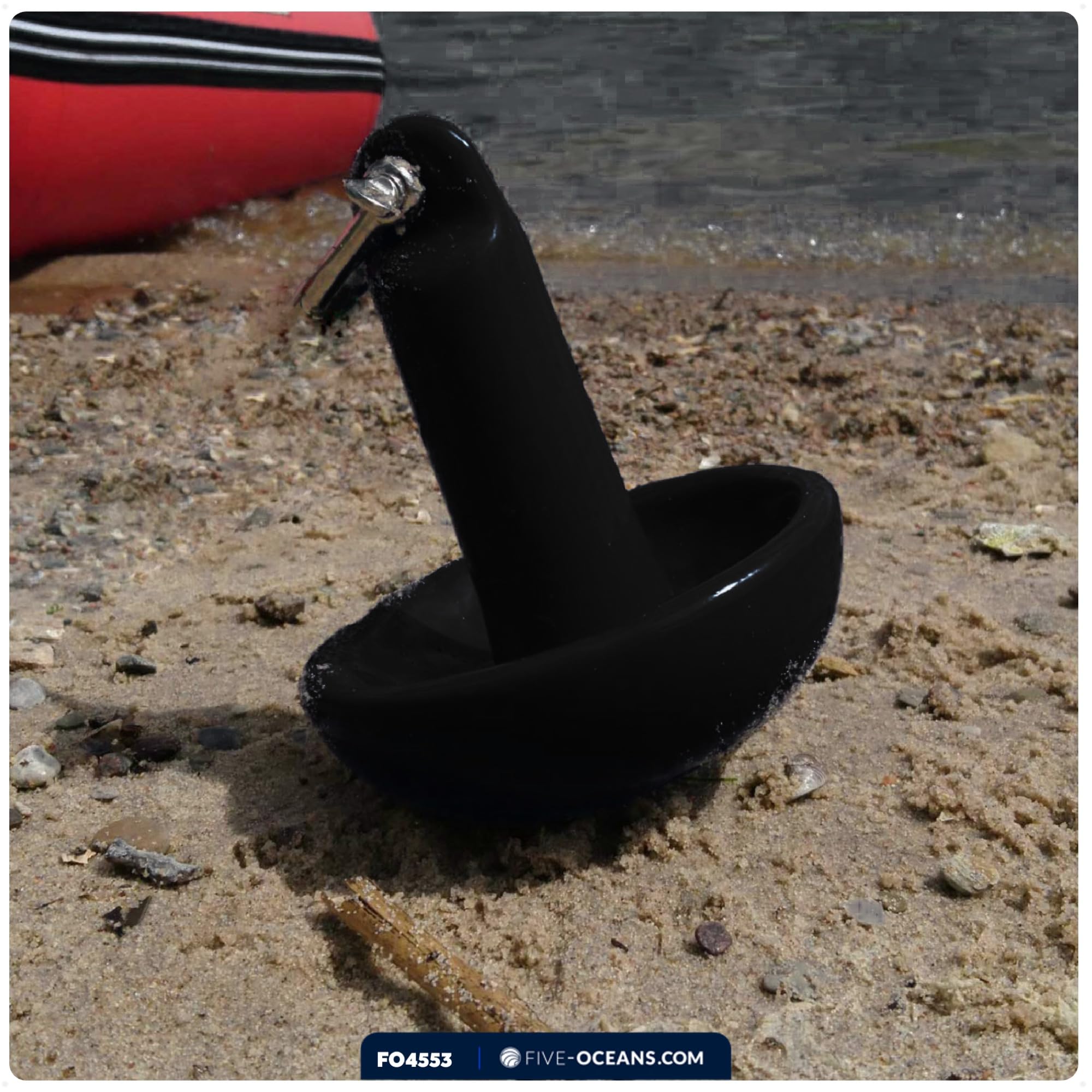 Five Oceans Mushroom Boat Anchor & Anchor Kit - Black PVC Vinyl Coated Marine Anchor for Kayak, Canoe, Paddle Board, Jet Ski & Small Boats | Secure Watercraft in Lakes, Rivers & Coastal Areas