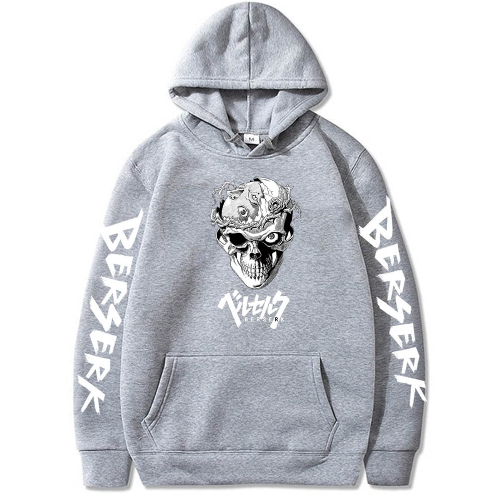 Berserk Manga Hoodie for Men & Women - Skull Knight Graphic Long Sleeve Pullover Sweatshirt with Drawstring | Oversized Anime Streetwear | Perfect for Cosplay, Comic Con & Casual Wear